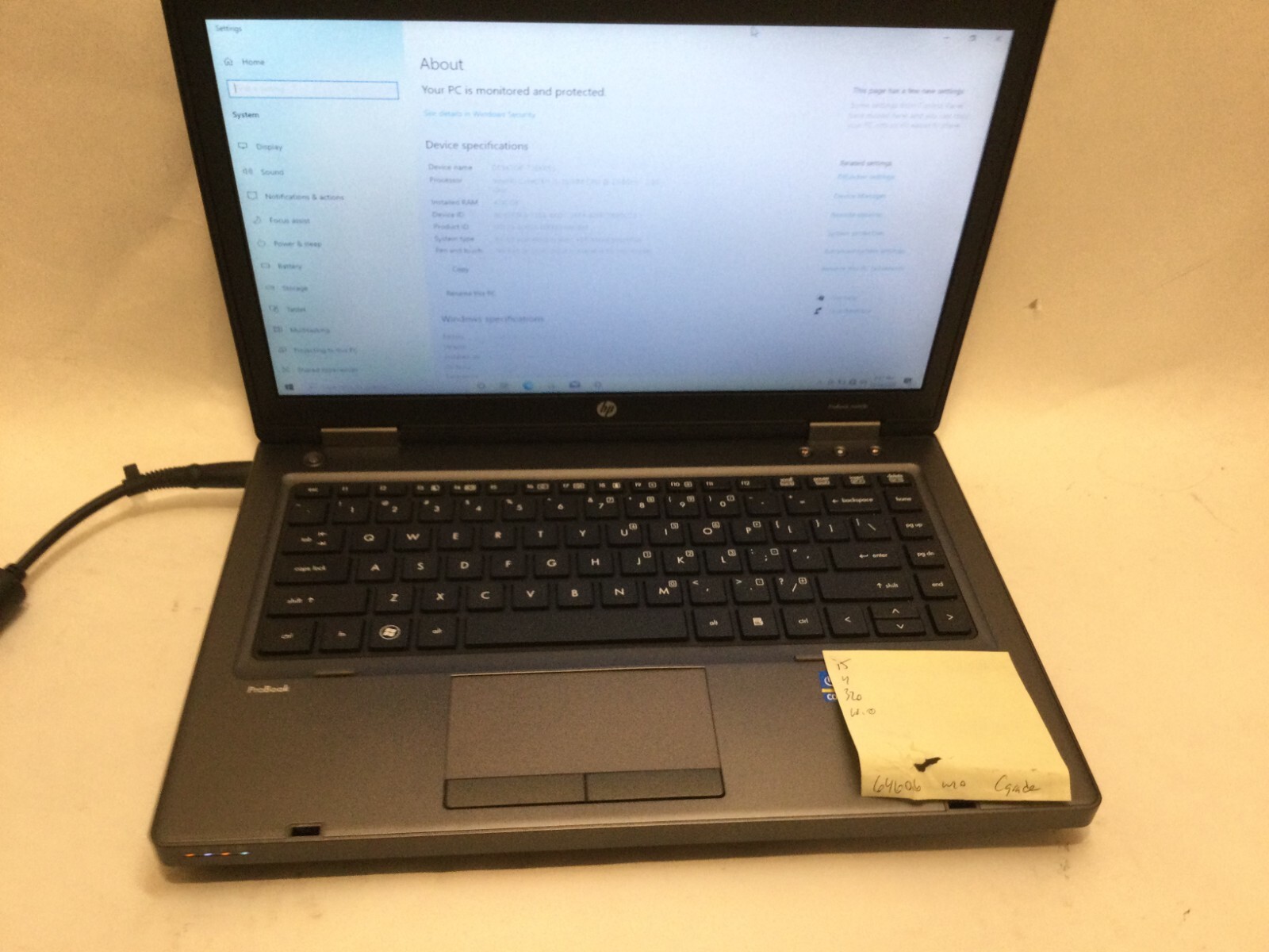 HP ProBook 6460b / Intel Core i5-2520M / Windows 10 Home / C-GRADE W/ ADAPTER