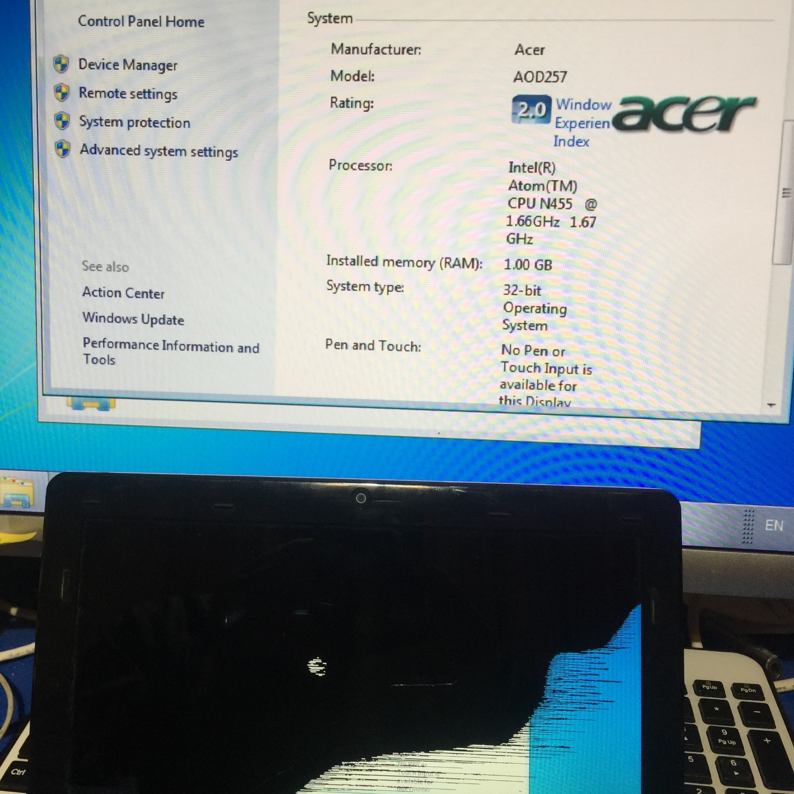 2x ACER LAPTOPS (ASPIRE ONE NAVE50 AND ASPIRON ONE ZE6) BROKEN SCREEN ,BUT WORK