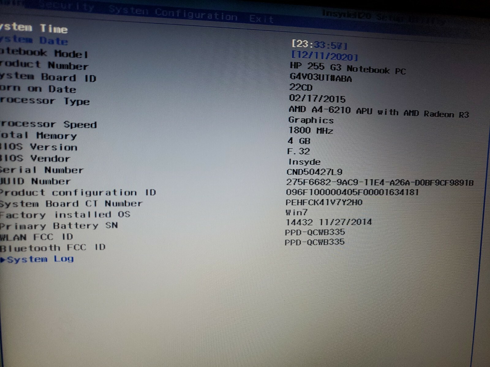 HP 255 G3 – AMD A4 6210 Radeon R3 1.800ghz part or repair