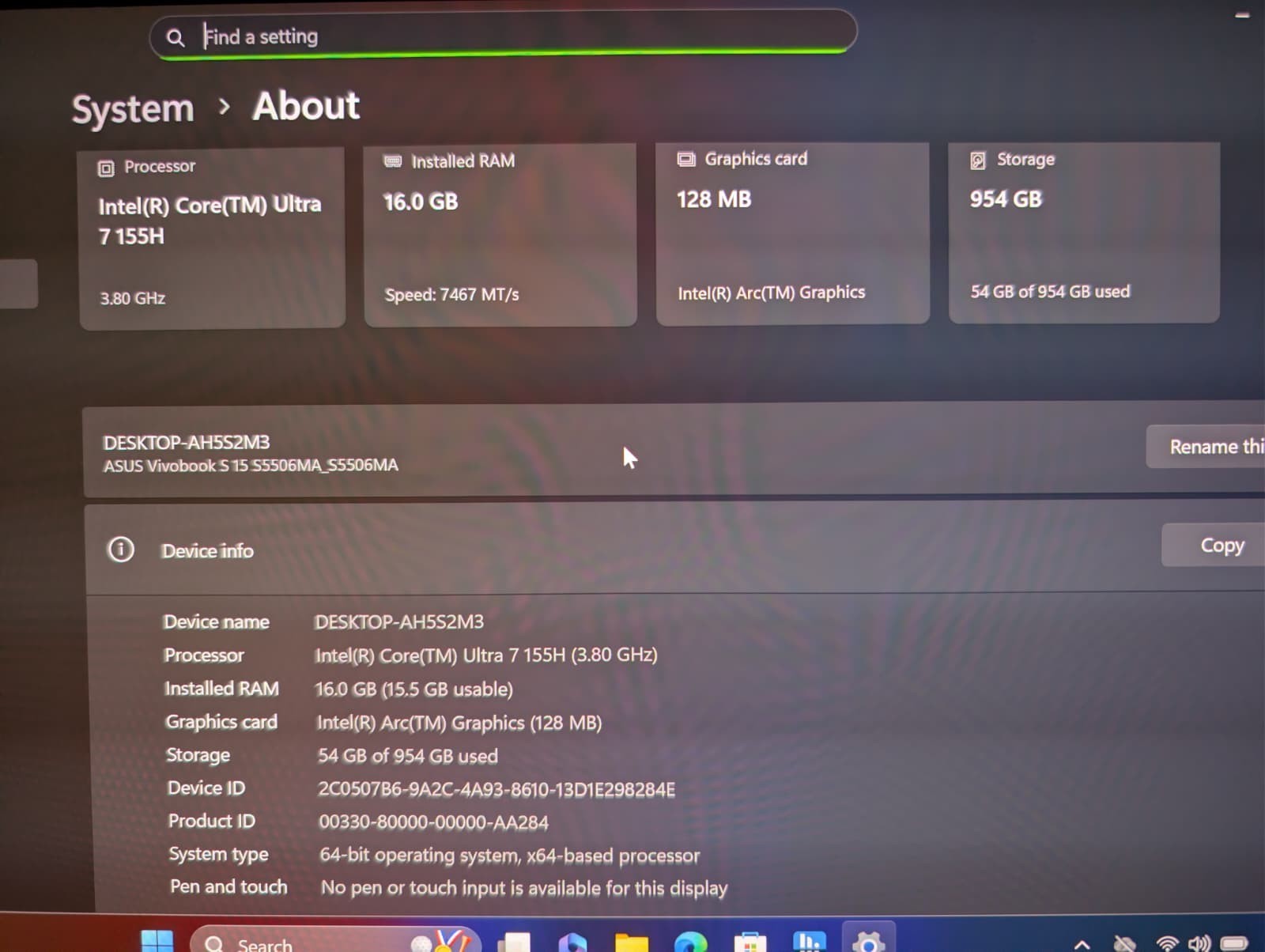 Asus Vivobook S 15 3K OLED @ 120Hz HDR | Ultra 7 16GB RAM 1TB SSD | RGB Backlit