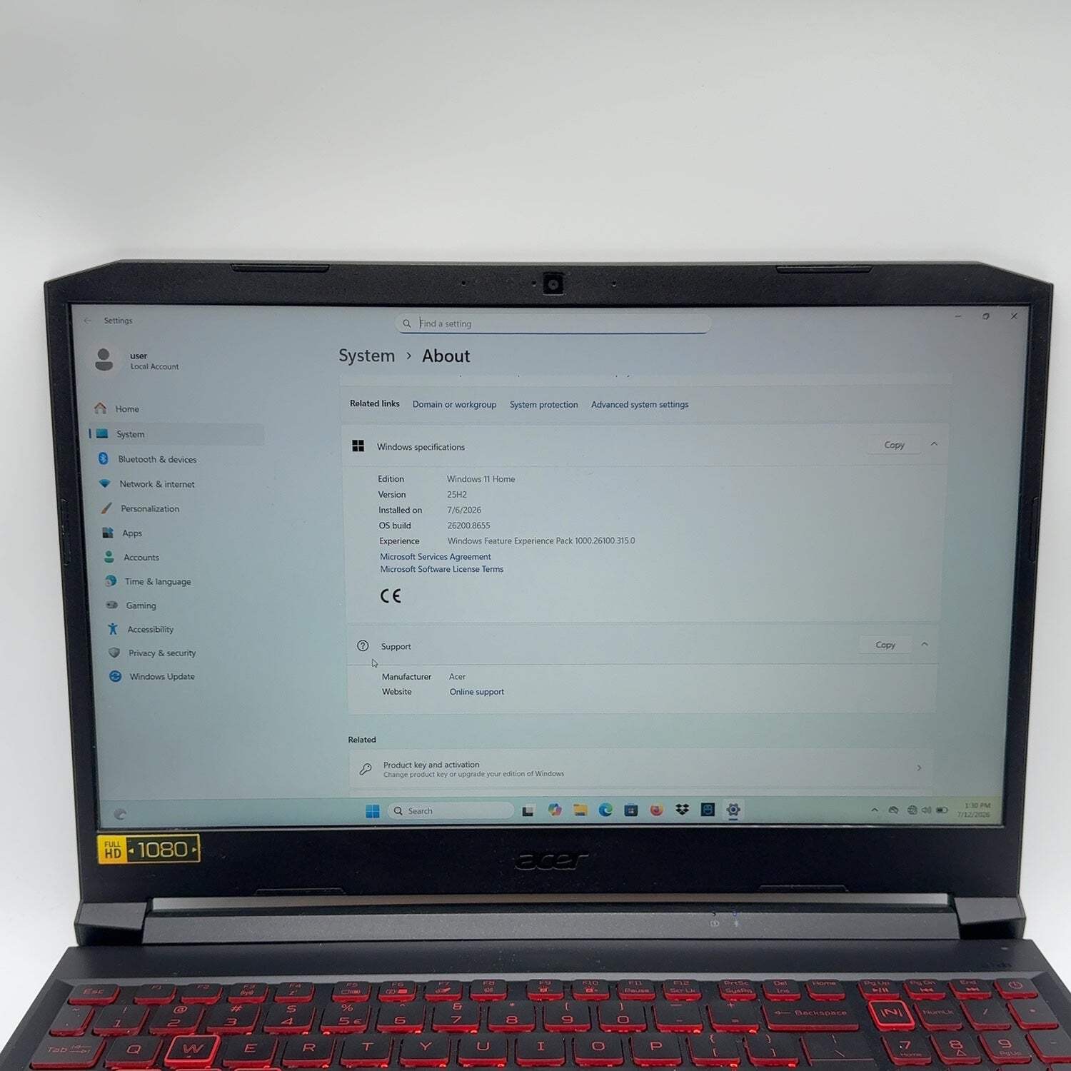 Acer Nitro 5 AN515-44 Ryzen 5 32GB RAM 256GB SSD 320GB HDD GeForce GTX 1650