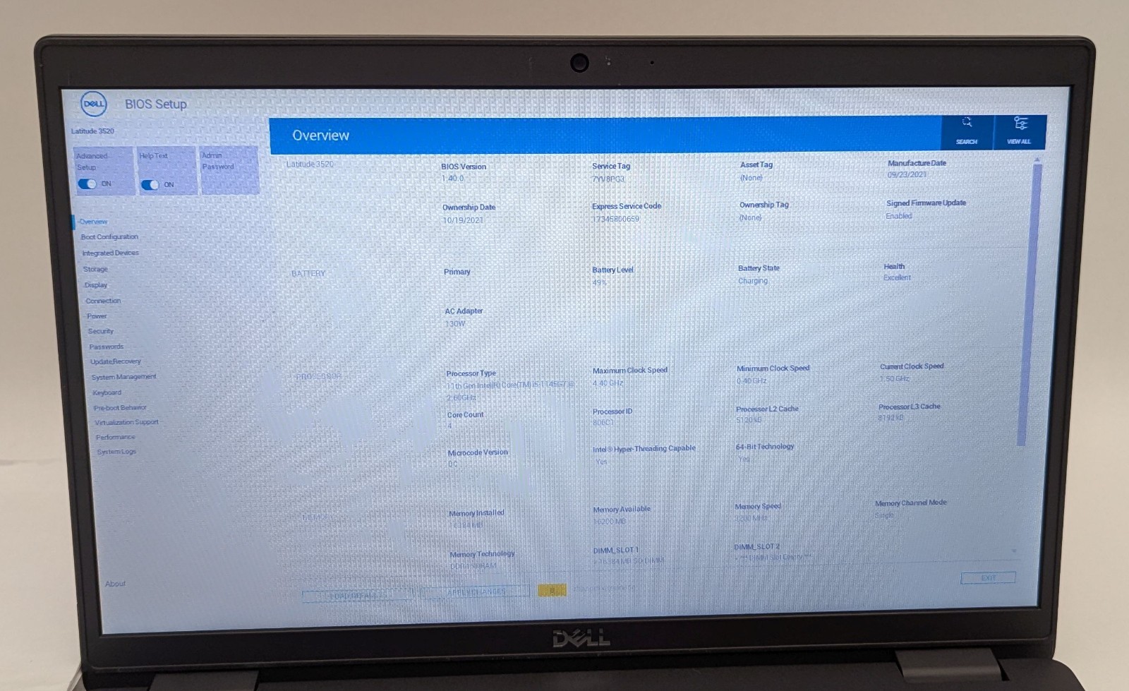 Incomplete Dell Latitude 3520 15.6″ Laptop i5-1145G7 2.60GHz 16GB RAM – *READ*