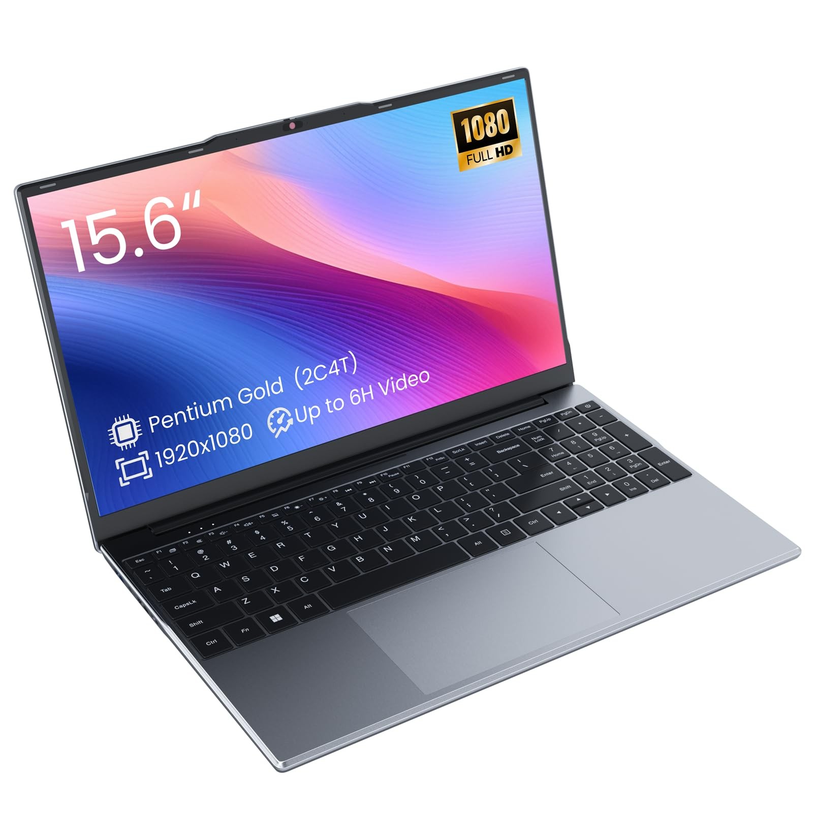 15.6″ FHD Laptop Computers, Compatible with Windows 11, Pentium Gold (Beats P…
