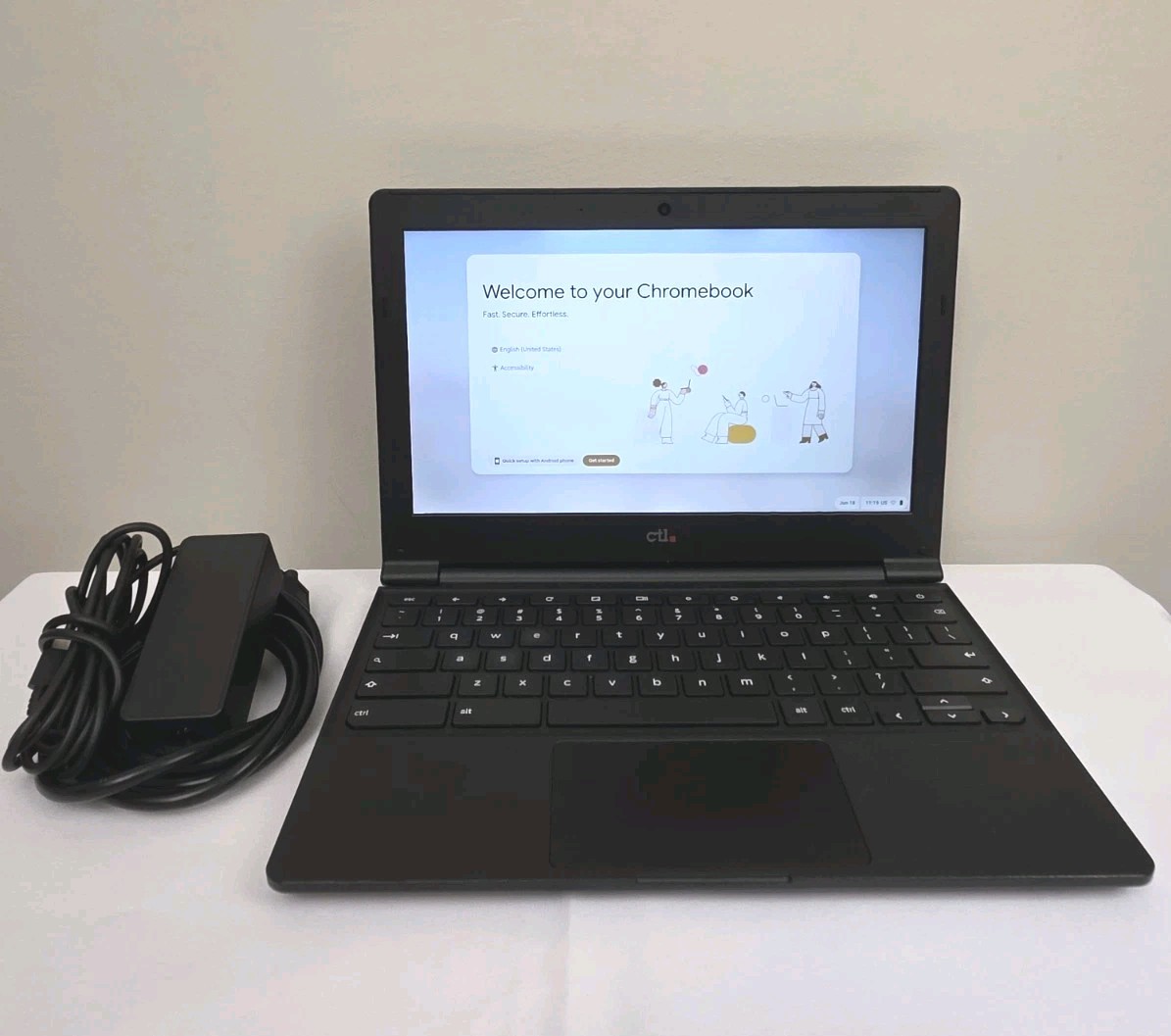 *Google Chromebook CTLJ41-11.6″ -Black-Chrome OS-Celeron N 4GB 32G + Charger*