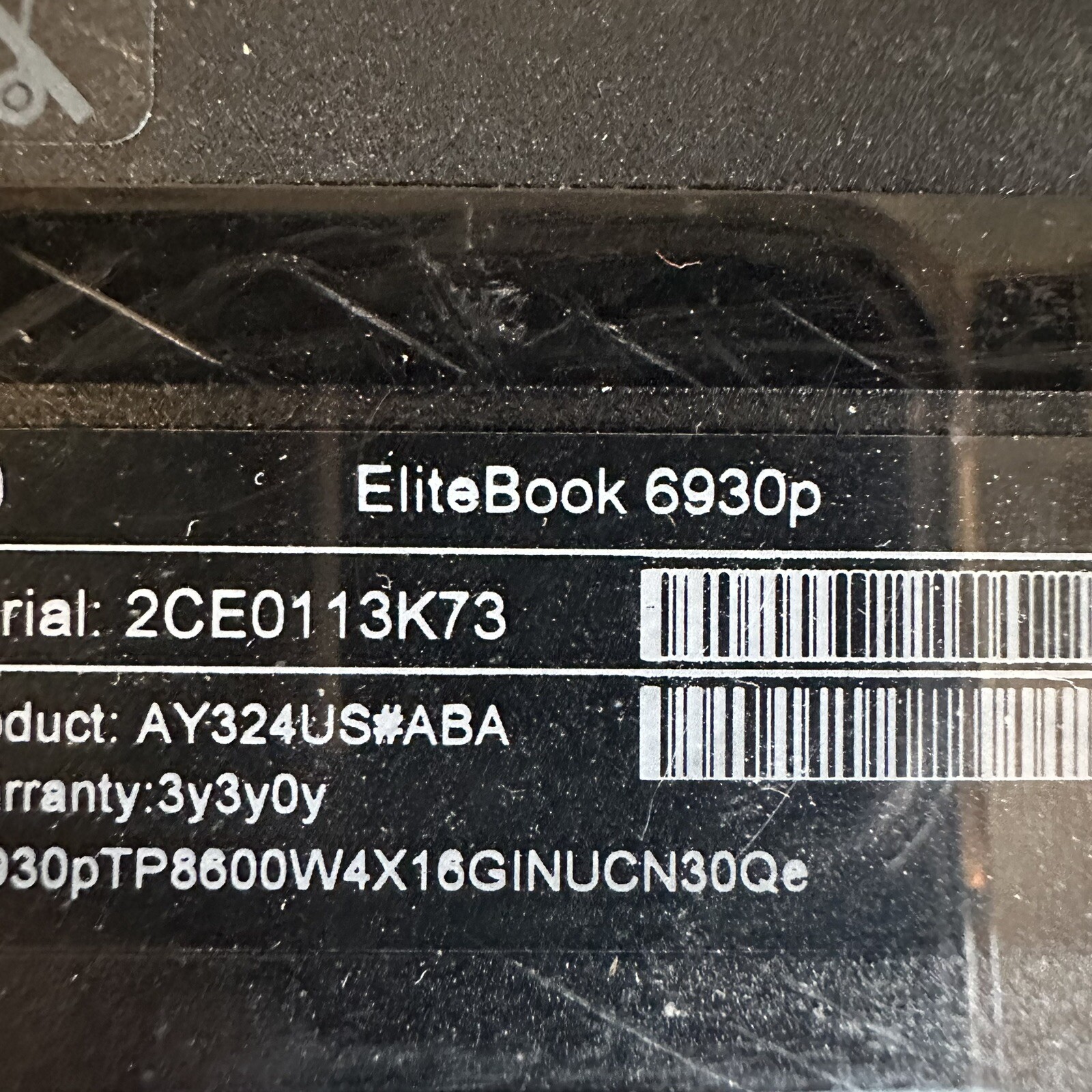 14” HP EliteBook 6930p Laptop Intel Core 2 Duo 1GB RAM 160GB HDD Scraps/Salvage