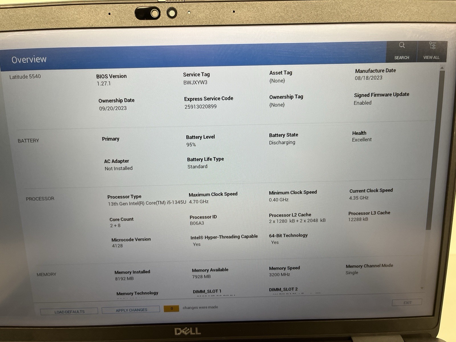 DELL LATITUDE 5540 I5-1345U 15.6″ 8-32GB RAM(config) 512GB NVMe Win11 Pro Touch