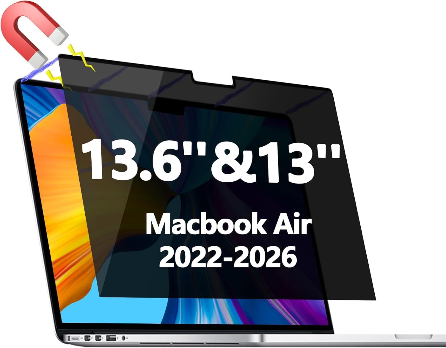 Removable Magnetic Privacy Screen Protector for 13.6″ MacBook Air (2022-2026)