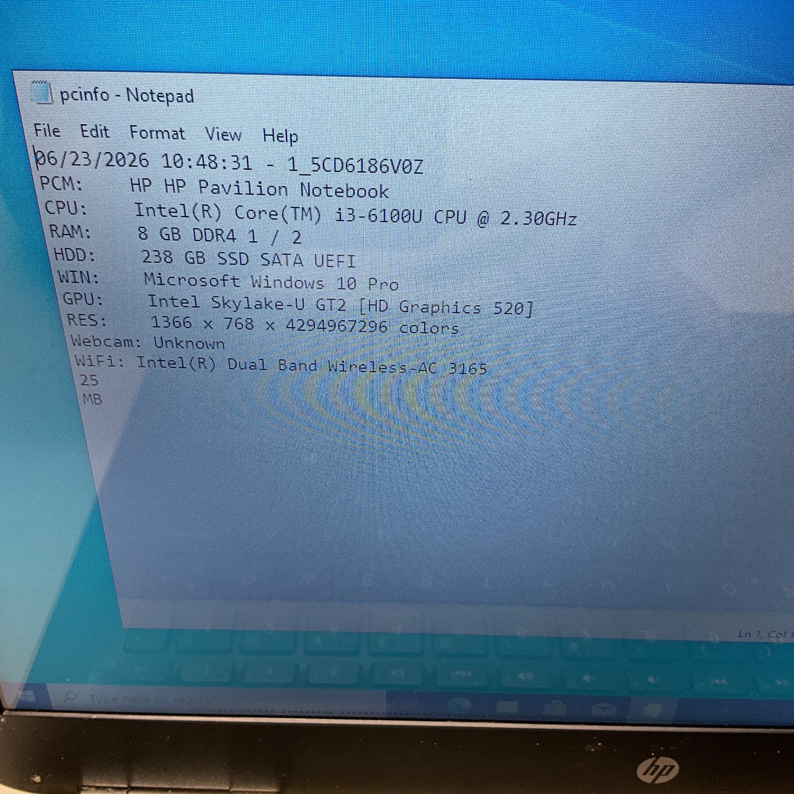 HP 14-AL061NR | CORE I3-6100U 2.30 GHZ 8GB 256GB SSD Windows 10 Pro Laptop
