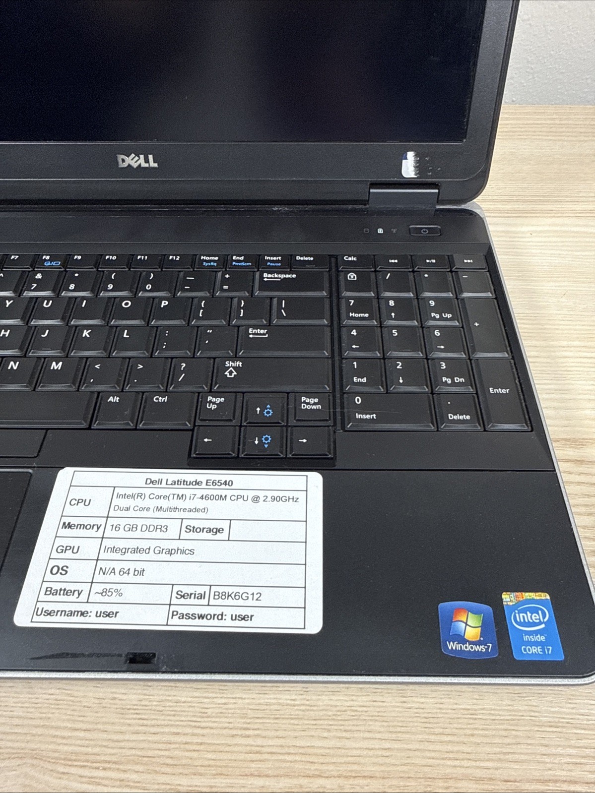 Dell 15.5″ Latitude E6540 Laptop i7-4600M 16GB – No HDD/OS