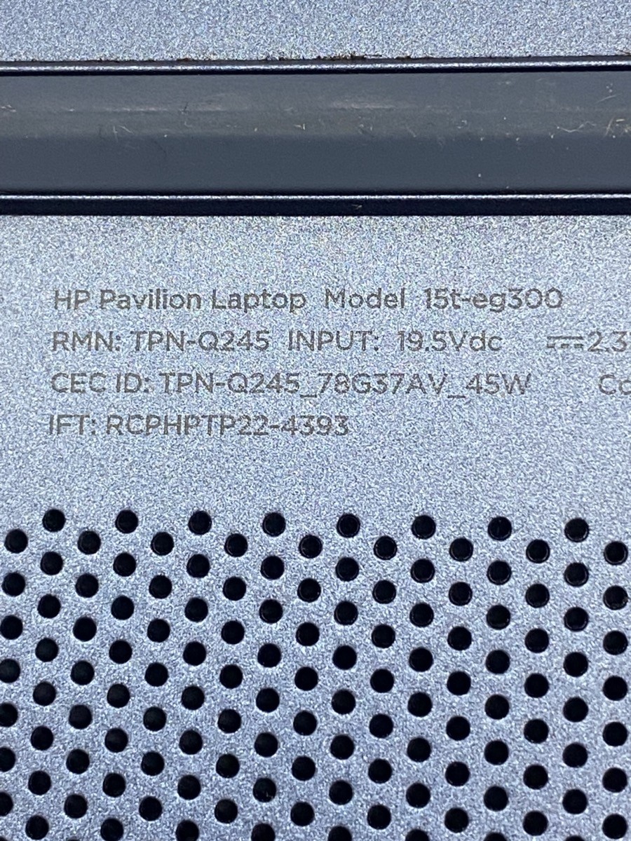 HP Pavillion 15″ 256GB/12GB Laptop Model: 15t-eg300 (CMP124961)