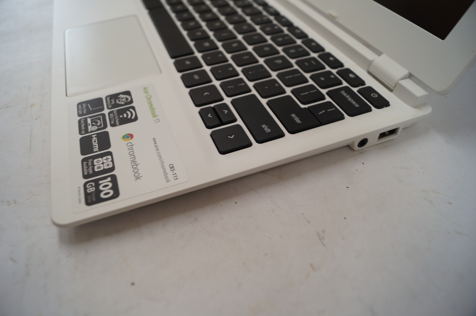 ACER CB3-111 2HQ ChromeBook II No Power Cord Untested PoR B152