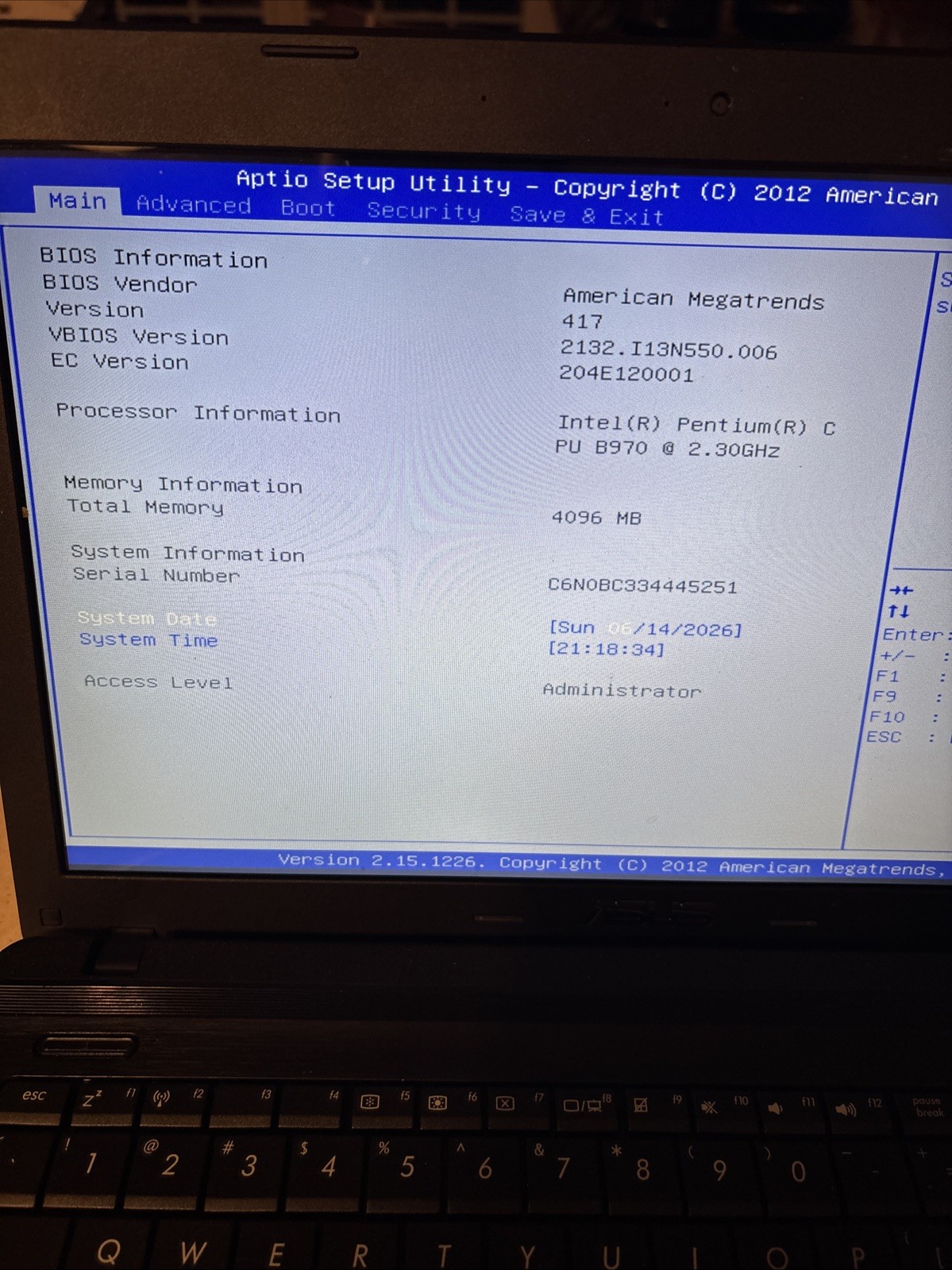 Asus X55A-Intel Pentium B970 CPU. 2.3Ghz, 4gb Ram. 1TB SSD Windows 10 Pro