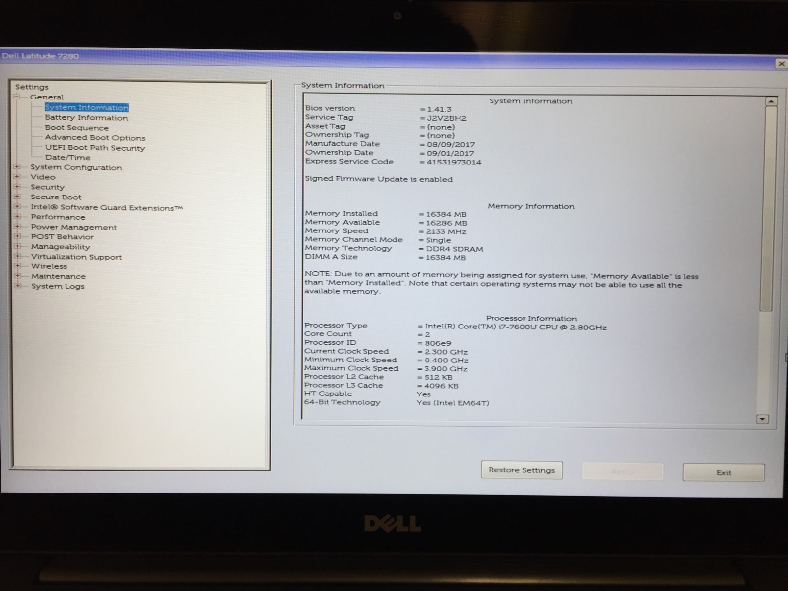 Dell Latitude 7280 12.5″ FHD Touch Screen i7-7600U 2.8GHz 16GB RAM 256GB SSD