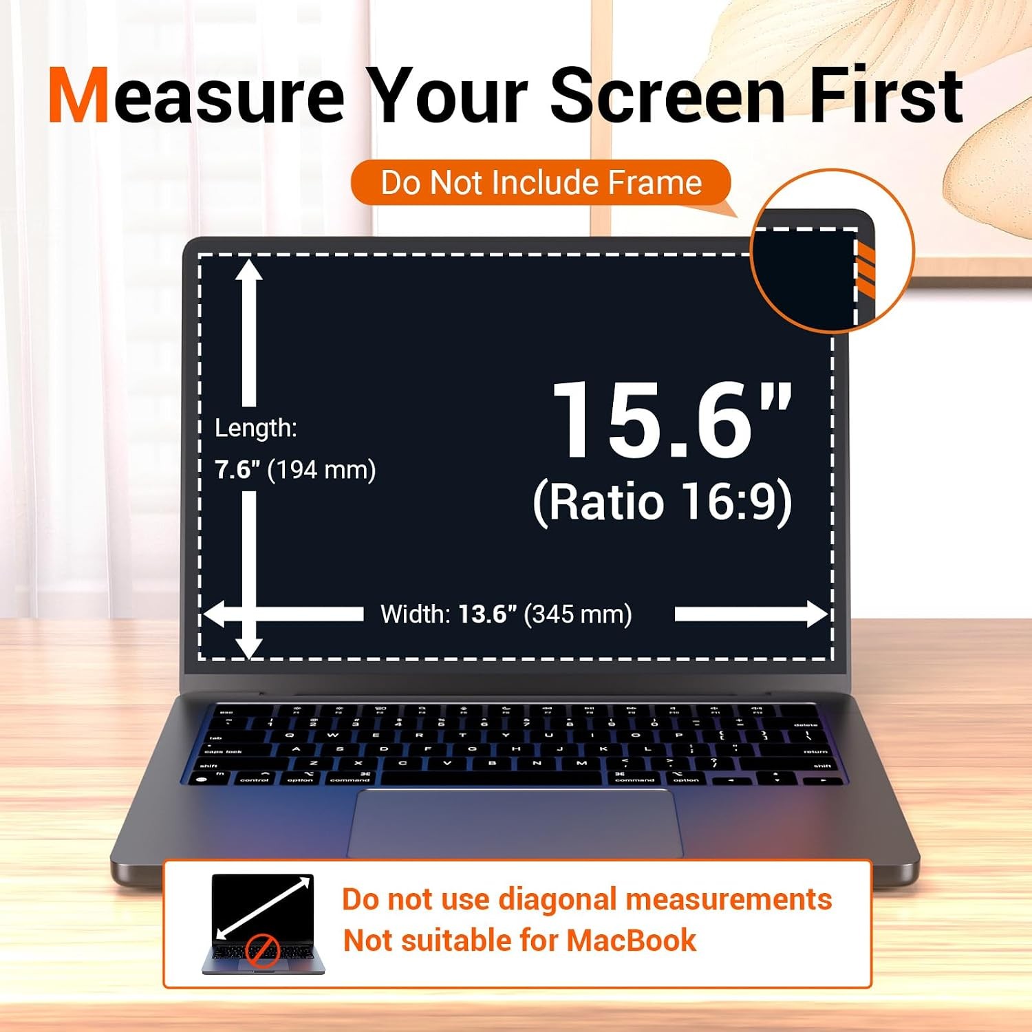 15.6 Inch Laptop Blue Light Screen Protector Touch Screen Anti-Glare for Chromeb