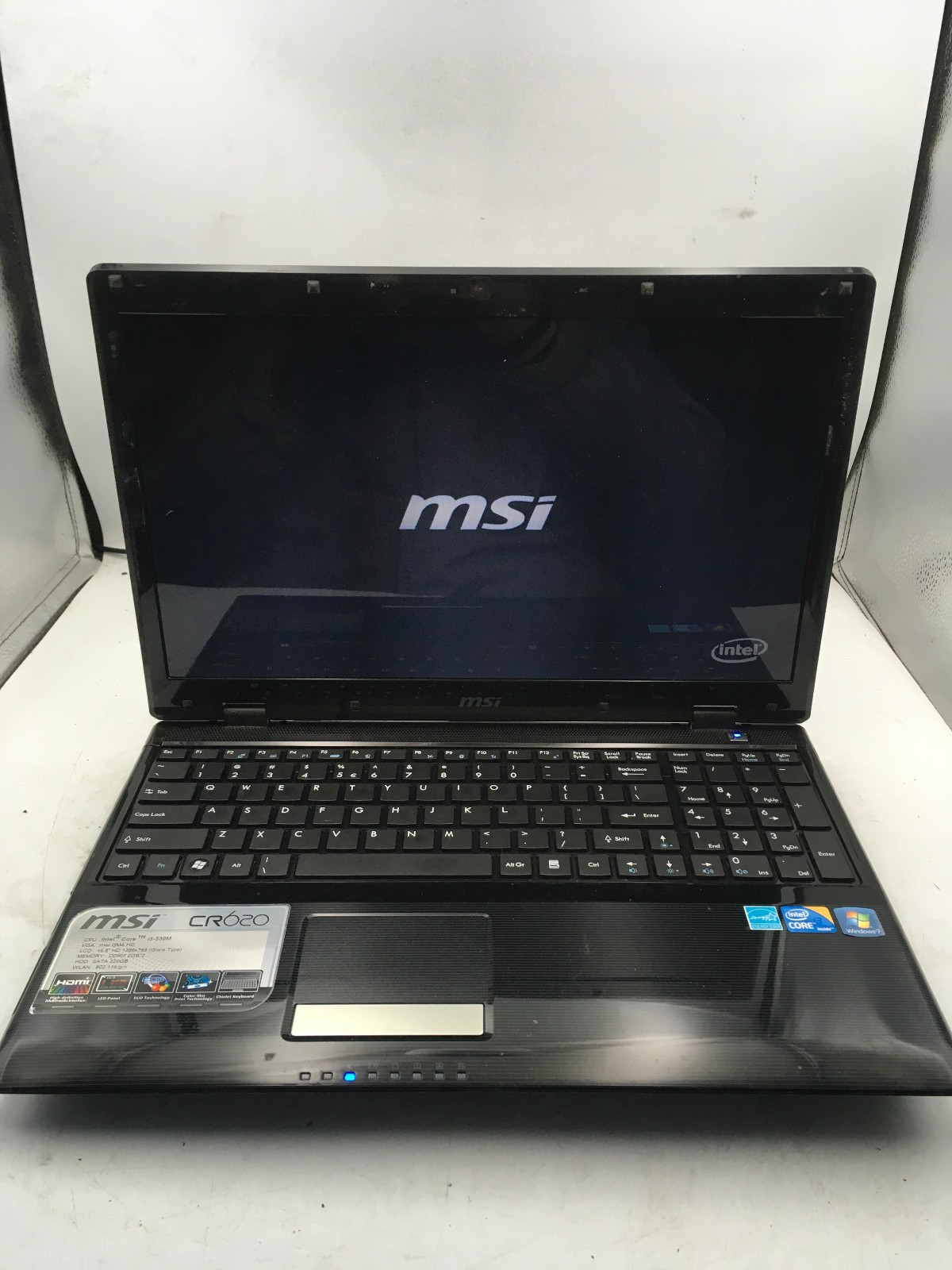 MSI CR620 LAPTOP – FOR PARTS/FREEZES – INTEL I3 330M – 4GB RAM – NO OS -READ- BB