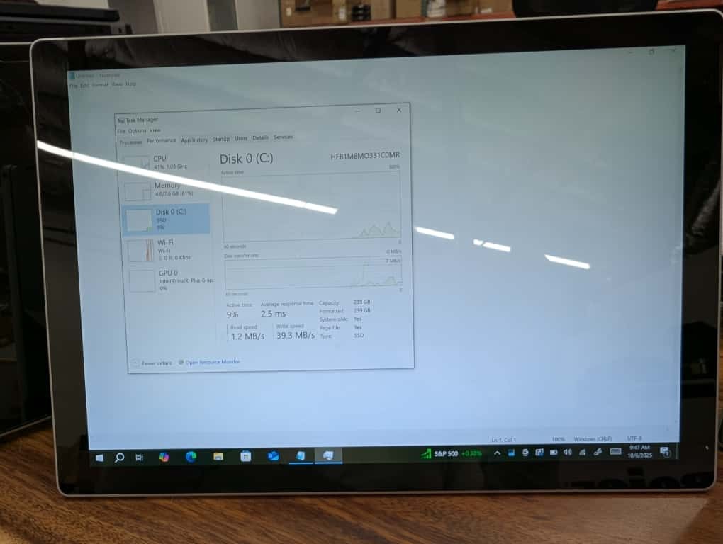 Microsoft Surface Pro 7 Tablet Core i5-1035G4 1.1GHz 8GB RAM 256GB SSD Win10 Pro