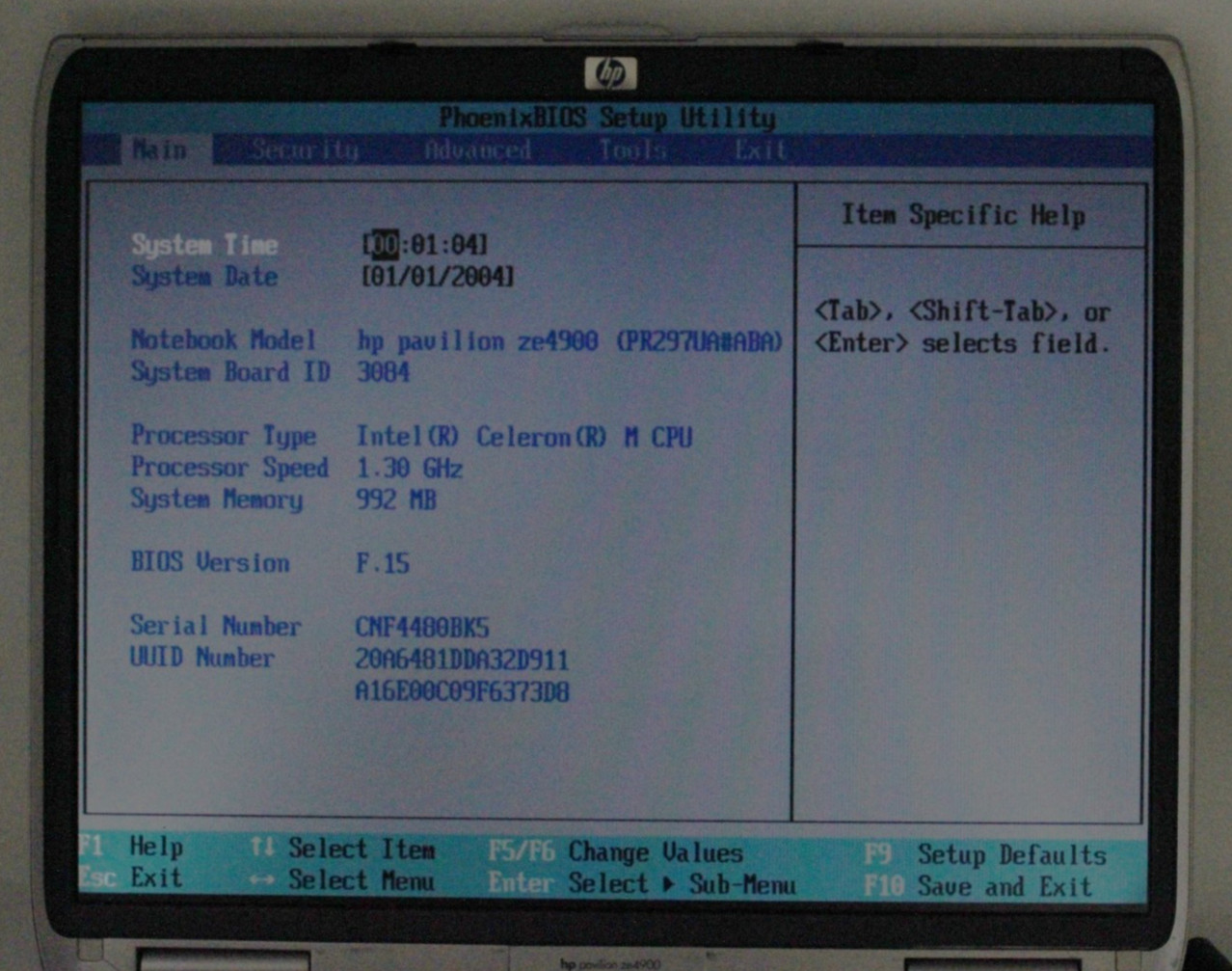 HP Pavilion Ze4900 Pentium M@0.9GHz 1GB DDR NO STORAGE OR OS *USED/TESTED*