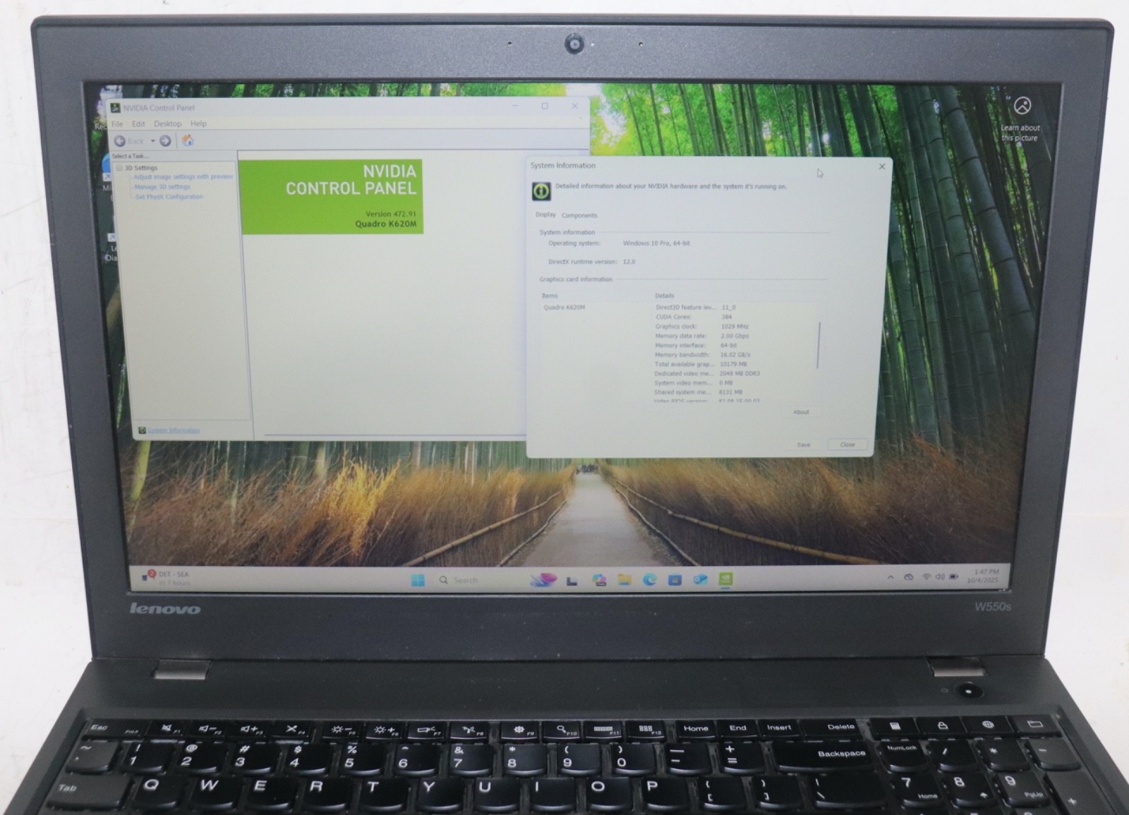 Lenovo ThinkPad W550s|Intel core i7@2.60GHz|16GB RAM|256GBSSD|WIN11.Prof|NVIDIA
