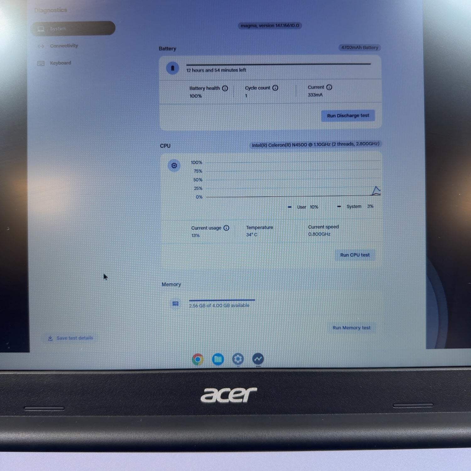Acer Chromebook 315 CB315-4H-COVN 15.6″ Celeron N4500 1.1GHz 4GB RAM 64GB SSD