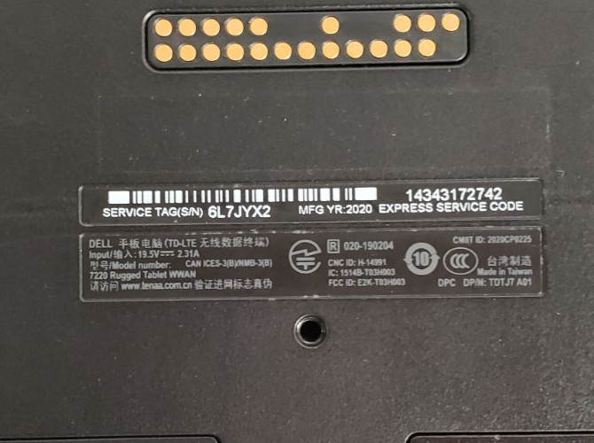 Dell Latitude 7220 Rugged Extreme Tablet i7-8665U 16GB RAM 512GB SSD Win 11 Pro
