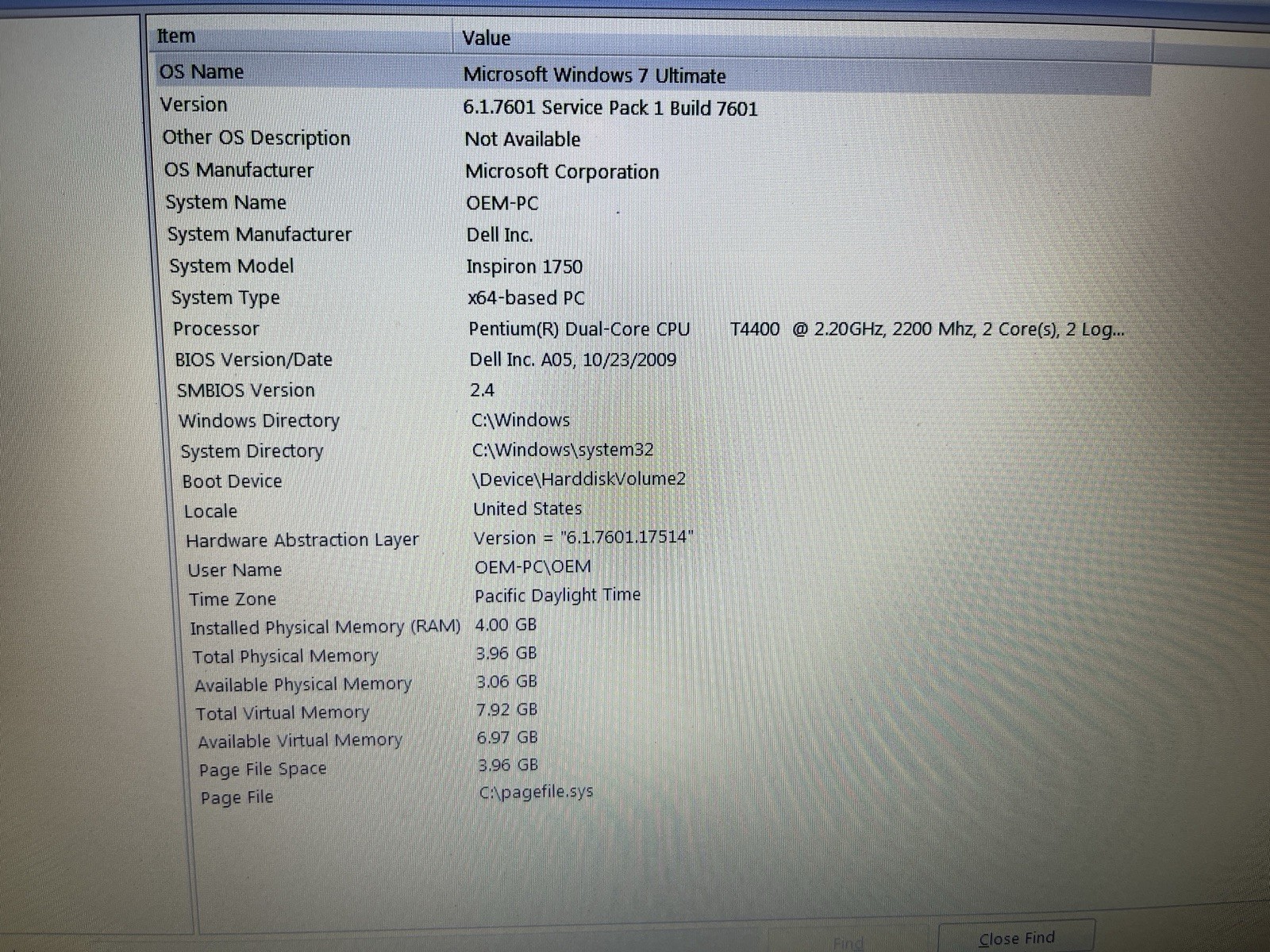 Dell Inspiron 1750 17″ Core 2 Duo T6600 4 Gb – Barely used! With free new bag