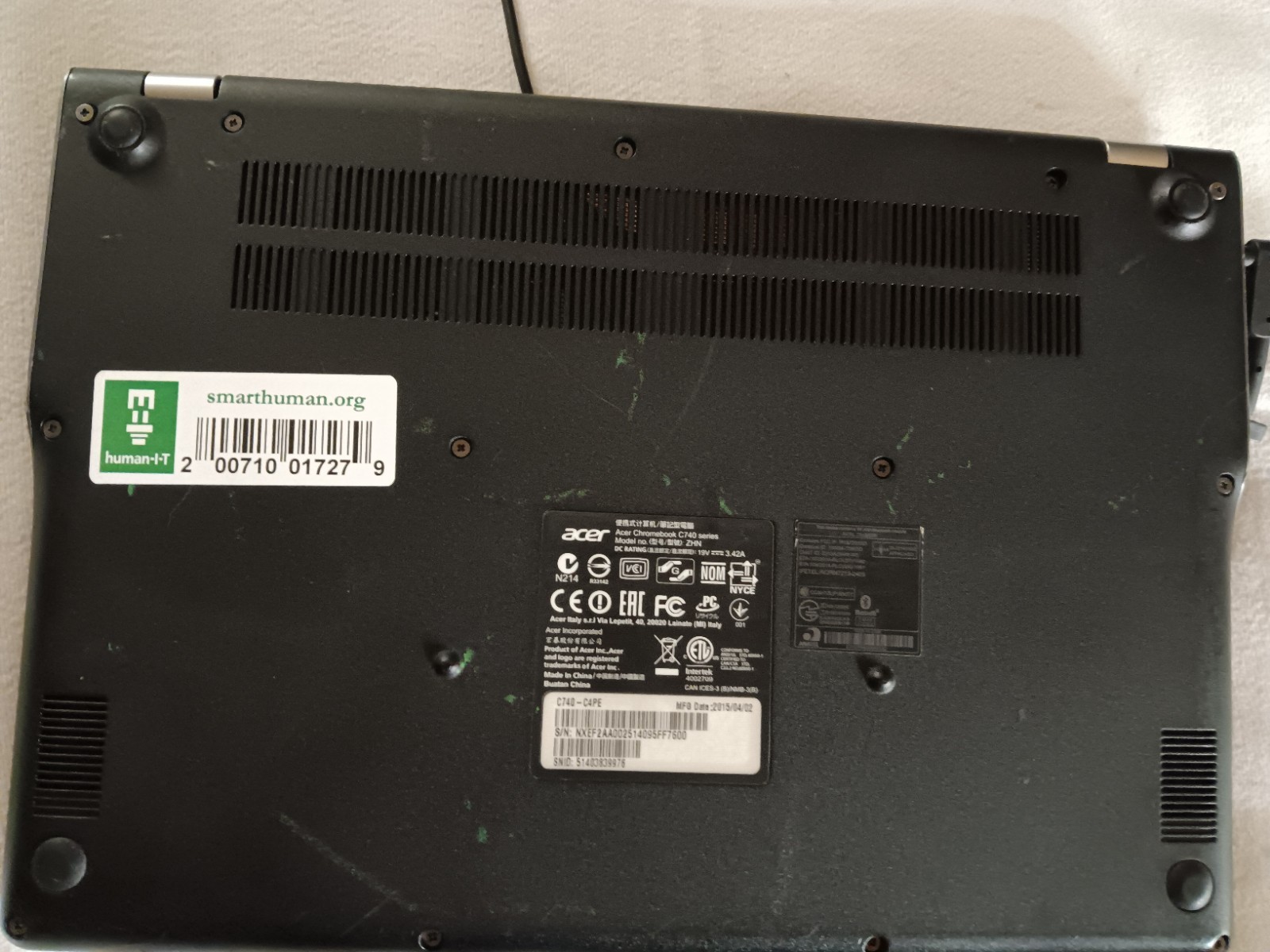 Acer C740-C4PE 11.6″ Chromebook – Intel 3205U – 4GB RAM 16GB SSD Factory Reset