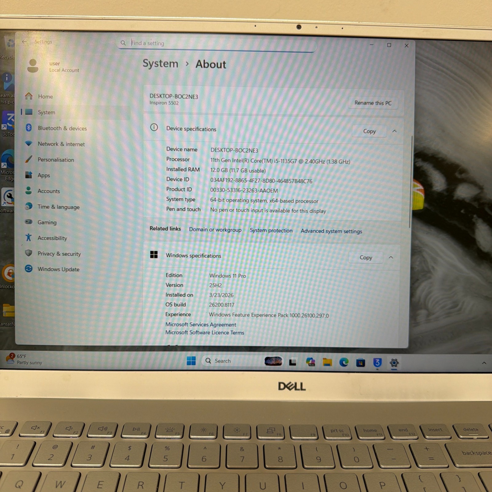 Dell Inspiron 15 5502 15.6″ Core i5-1135G7 1.8GHz 12GB RAM 128GB SSD