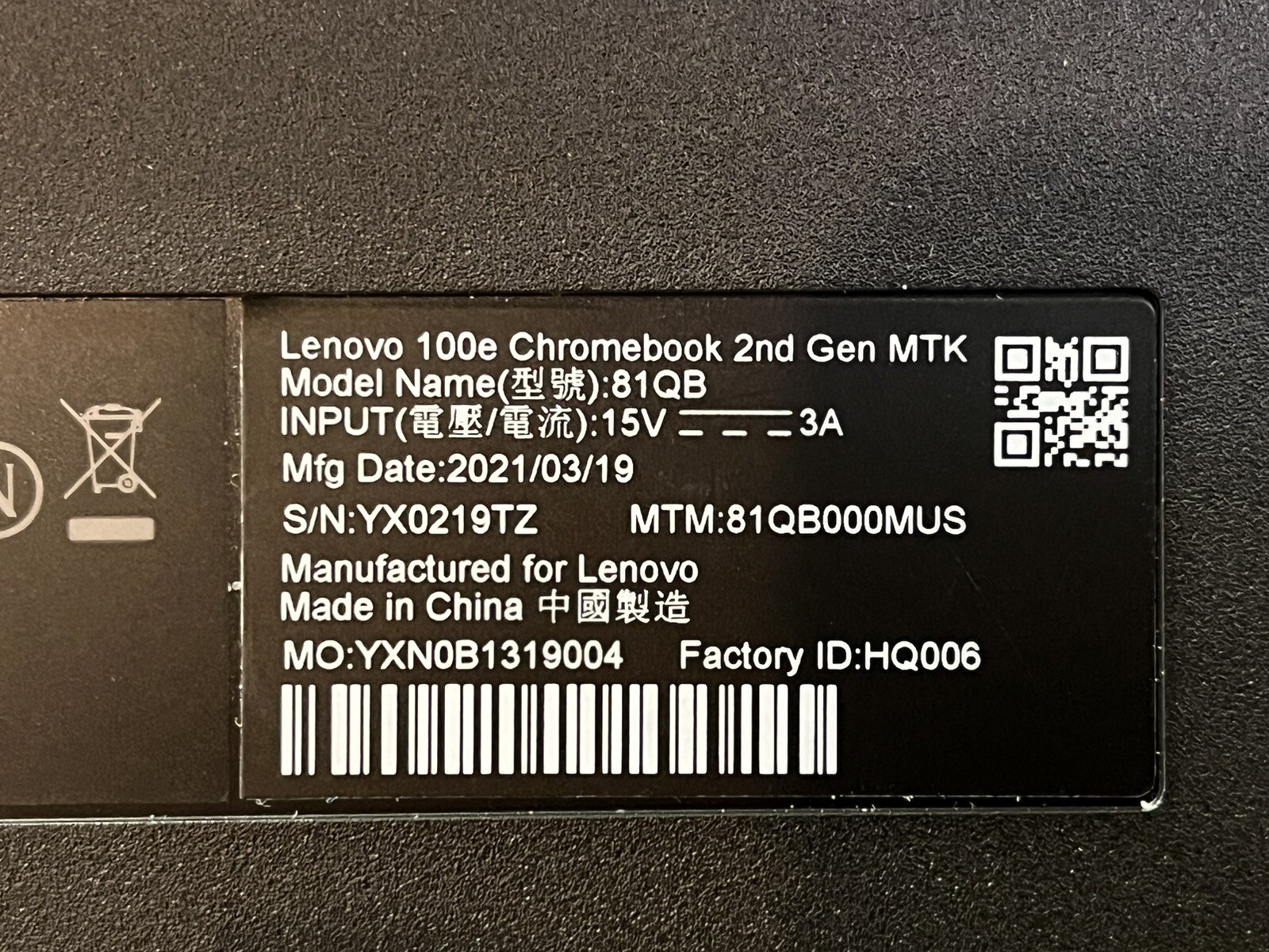2021 Lenovo 100e 11.6″ Chromebook 2nd Gen MTK (81QB) 2.1 GHz 4GB Memory