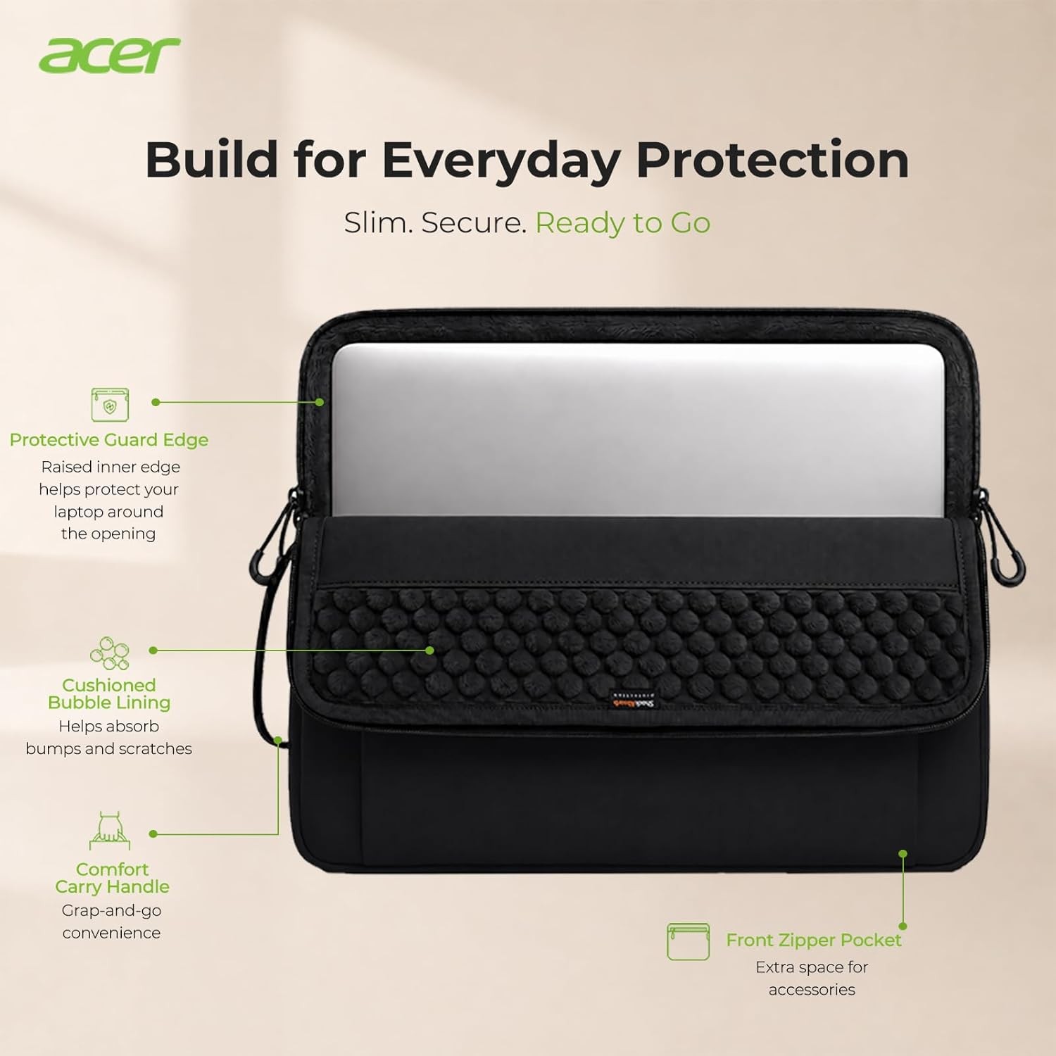 Laptop Sleeve Case for 13.3-14 inch Laptops, Slim Protective Computer Sleeve