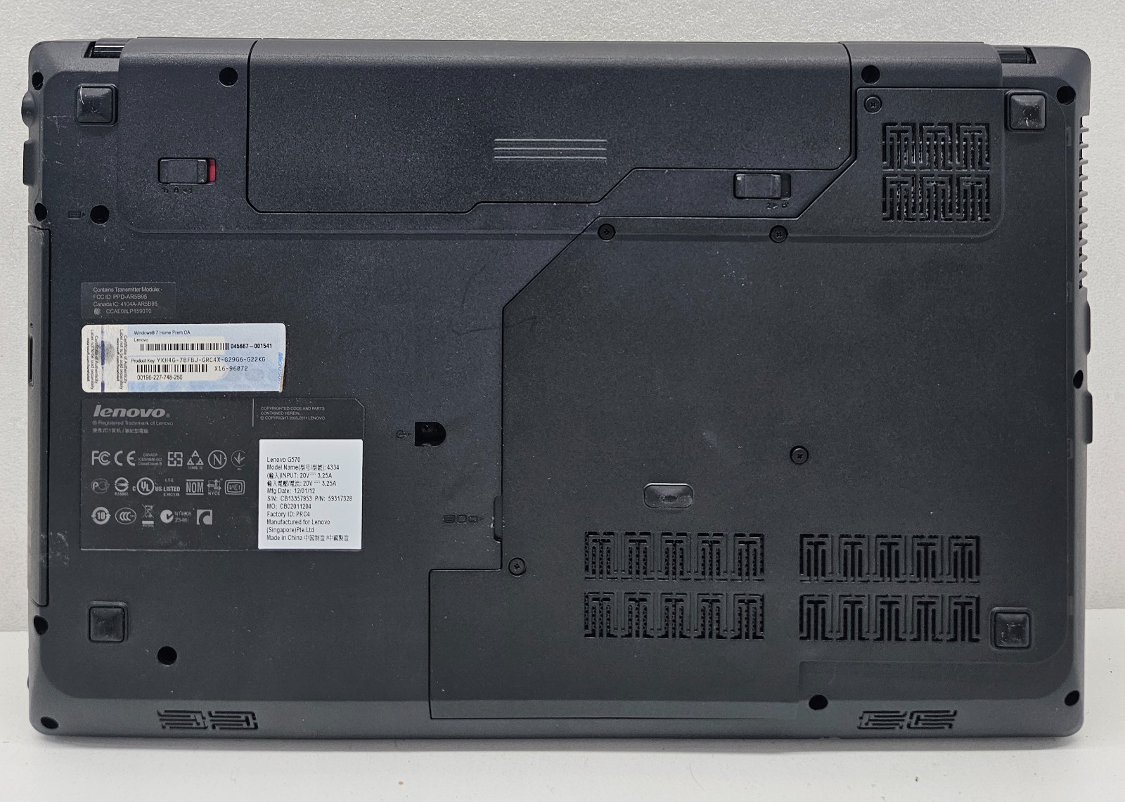 Lenovo G570 15.6″ Laptop Intel Core i5-2450M 4GB RAM NO HD/OS (FL)