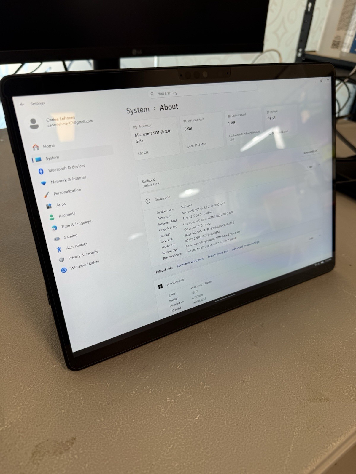 Microsoft Surface Pro X Cellular