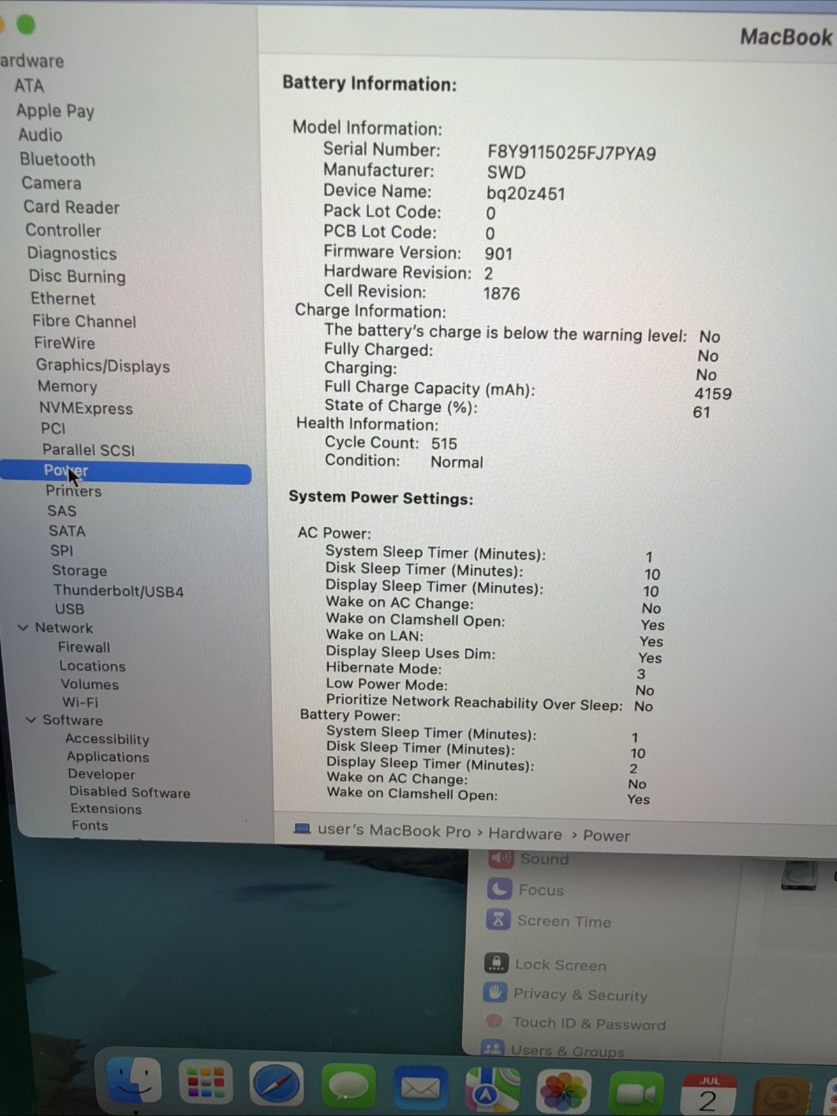 Apple MacBook Pro 13″ 2019 A1989 Touch Bar i5 2.4GHz 8GB RAM 256GB SSD Sequoia