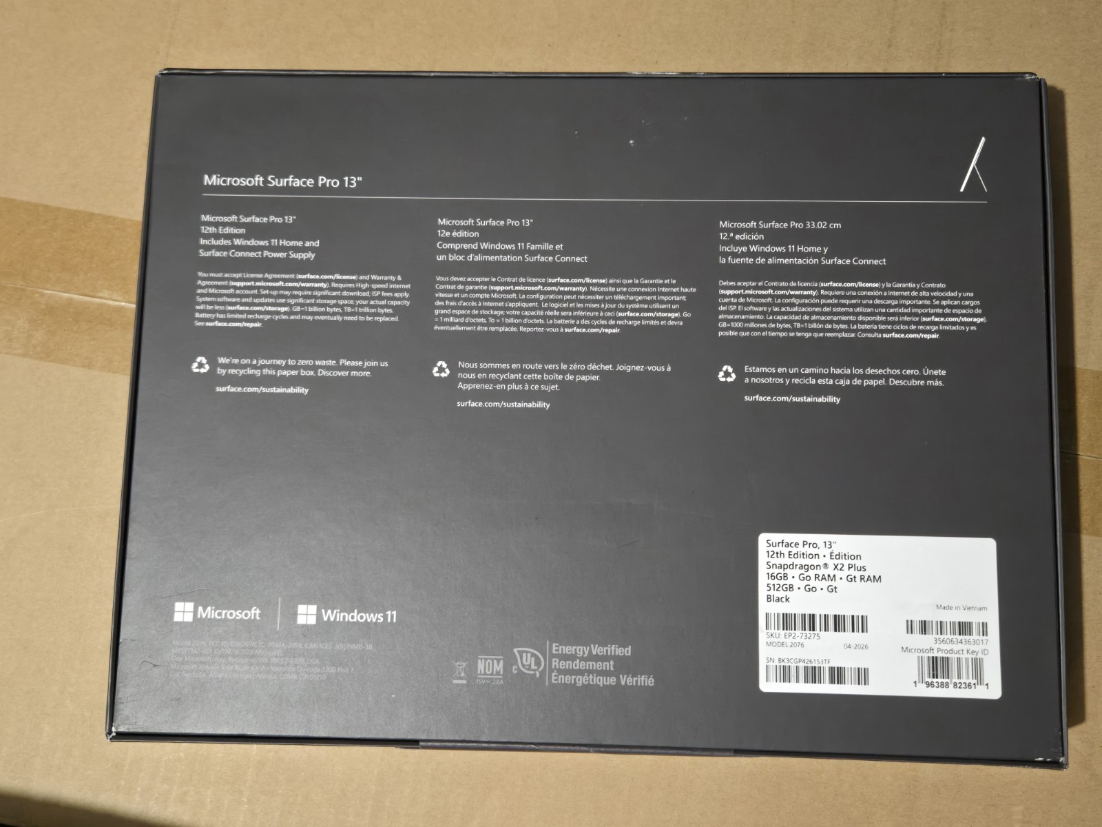 Microsoft Surface Pro 13″ Touchscreen Snapdragon X2 Plus 16GB RAM 512GB Black