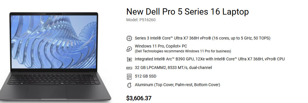 Dell Pro 5 Series 16 Laptop Sealed