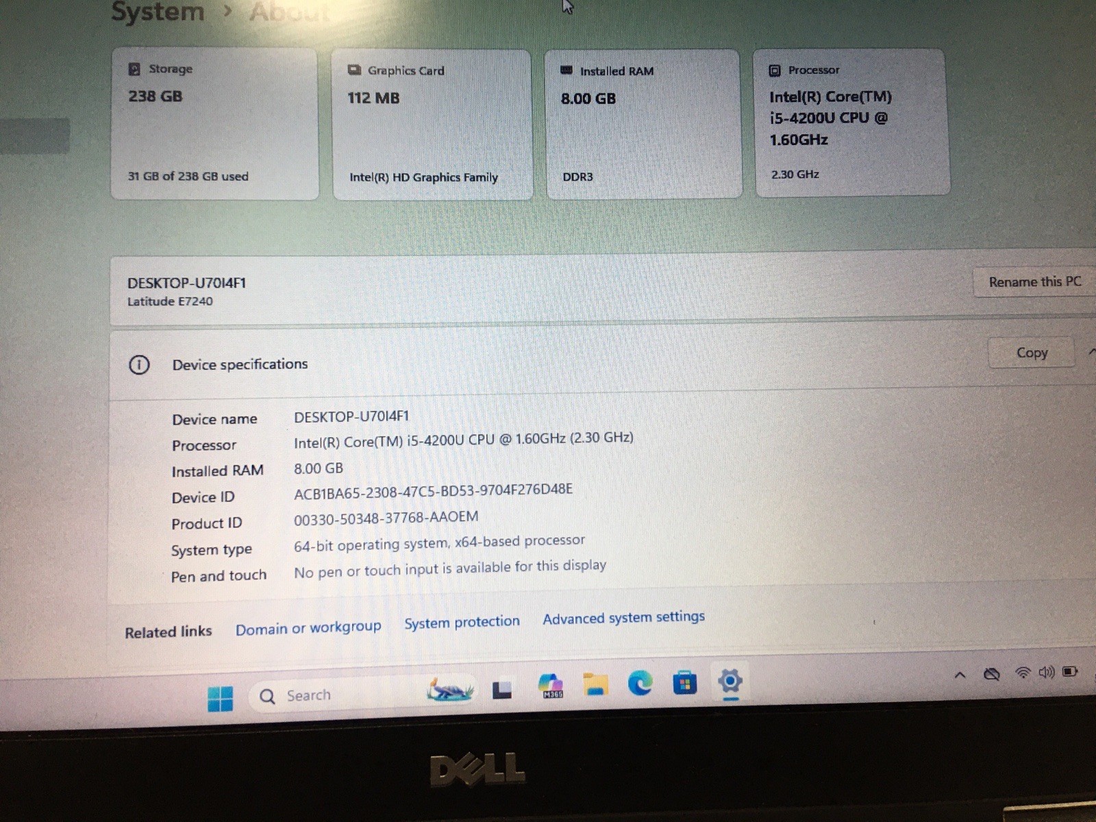Dell Latitude E7240 256gb SSD Win 11 i5-4200u 2.30ghz 8gb Ran Hdmi Webcam