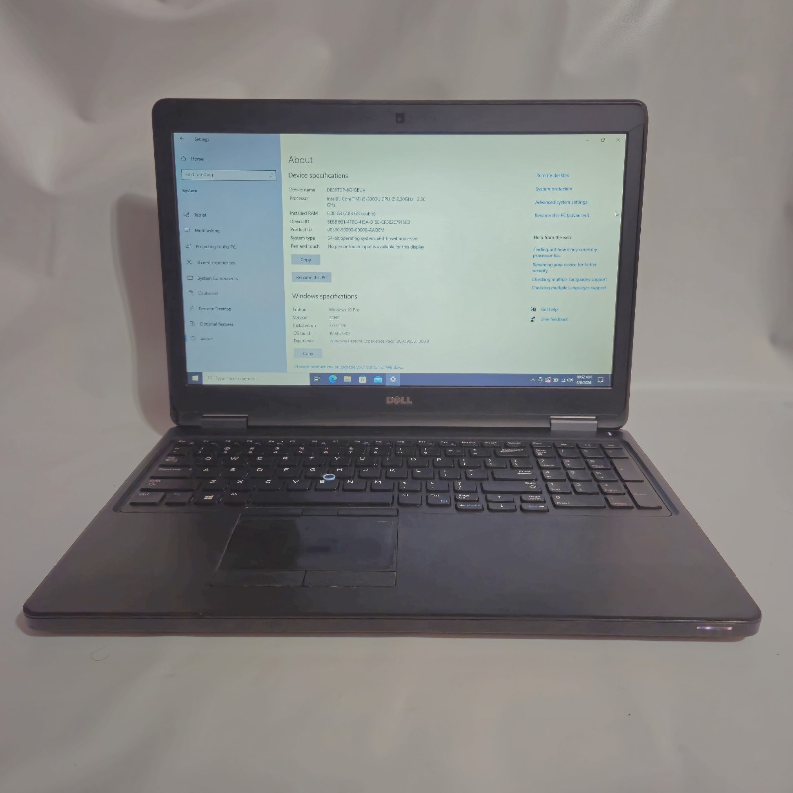 Dell Latitude E5550 15.6″ FHD i5-5300U 8GB RAM 500GB HDD Win10 Home Webcam