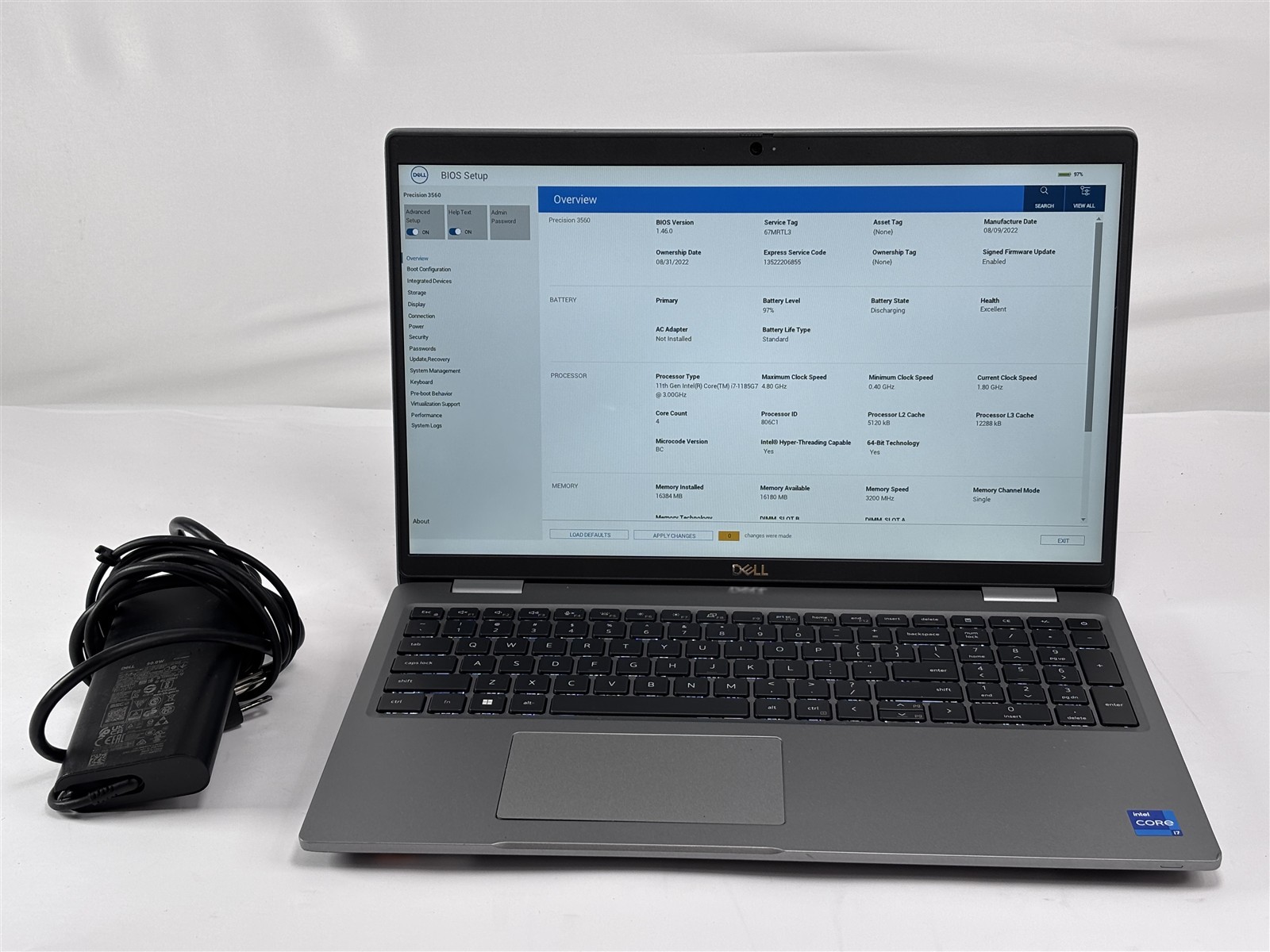 Dell Precision 3560 15.6″ 16GB 256GB SSD Core i7-1185G7 NVIDIA Quadro T500