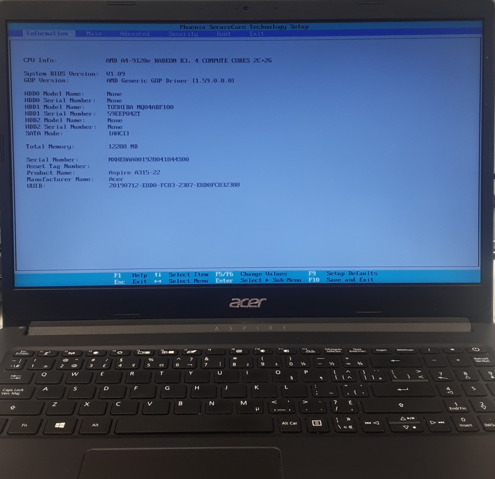 Acer Aspire A315-22 15.6″ Laptop AMD A4-9120e Radeon R3 12GB RAM 1TB HDD Win 11