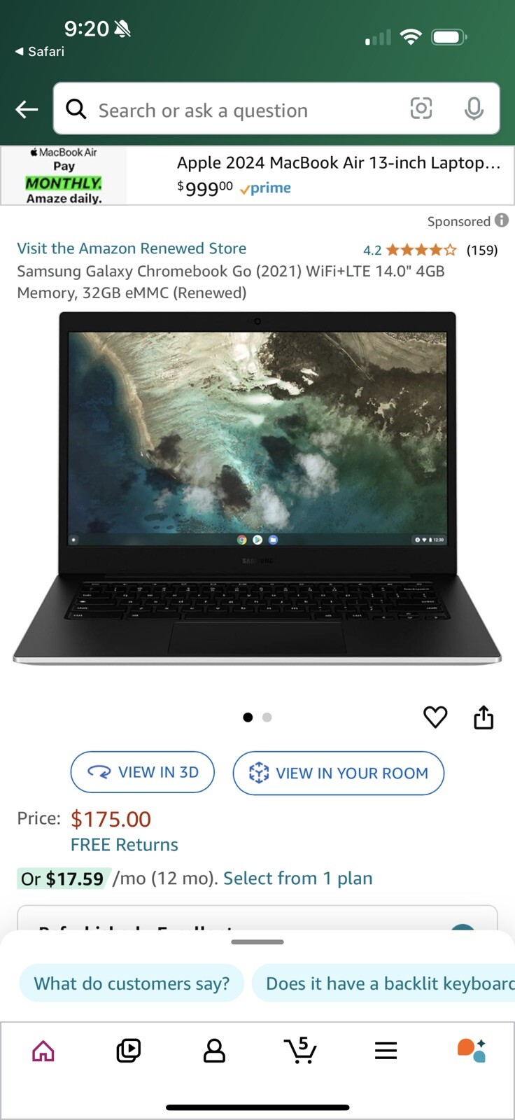Samsung Galaxy Chromebook Go (2021) WiFi+LTE 14.0″ 4GB