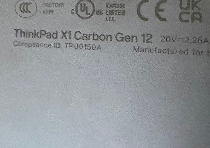 Lenovo ThinkPad X1 Carbon Gen 12, 14″ Touch Core Ultra 7 165U 32GB, 1TB