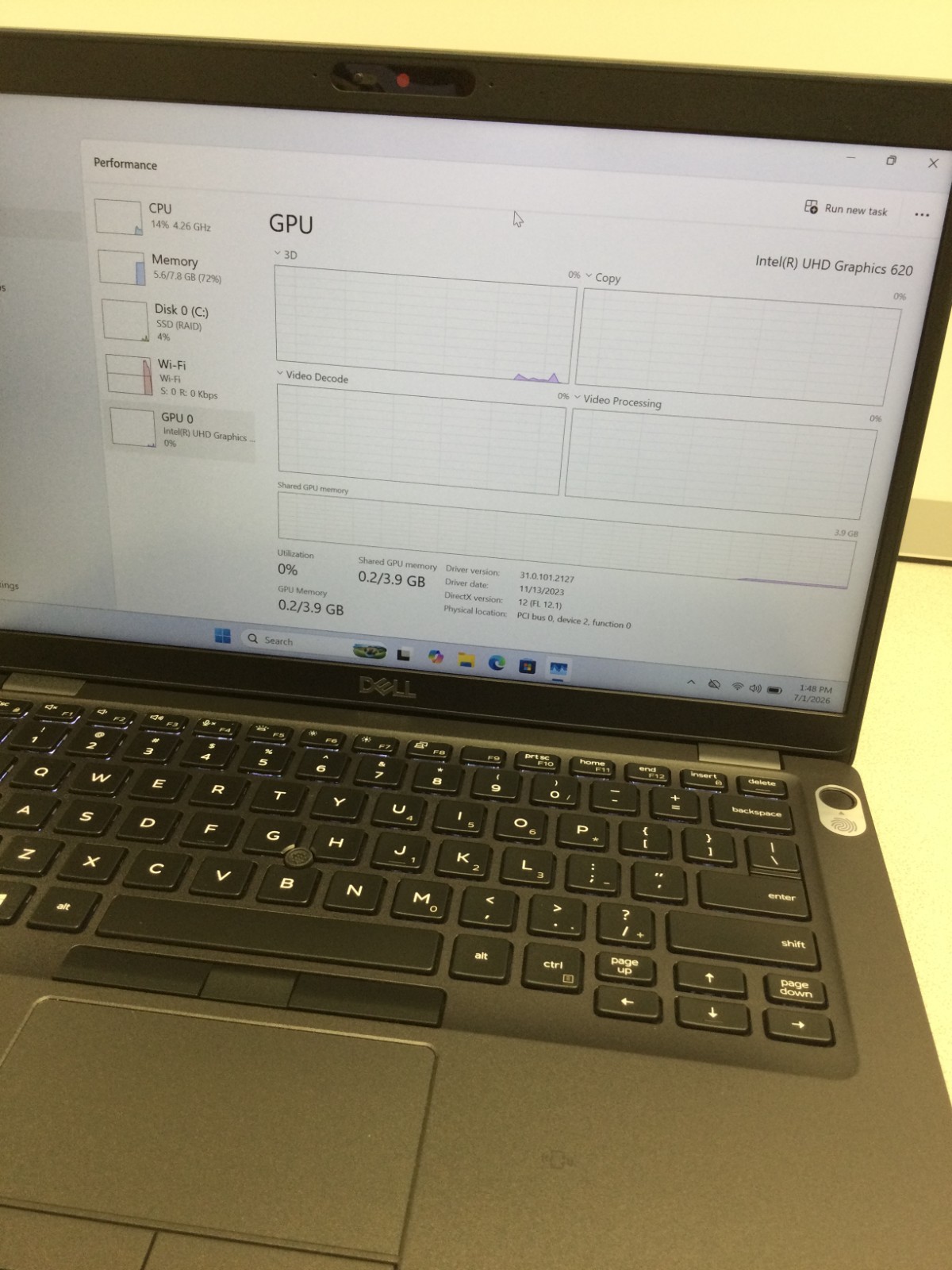 Dell Latitude 5400 14″ Core i7-8665U 1.90GHz 8GB RAM 125GB SSD win 11 pro