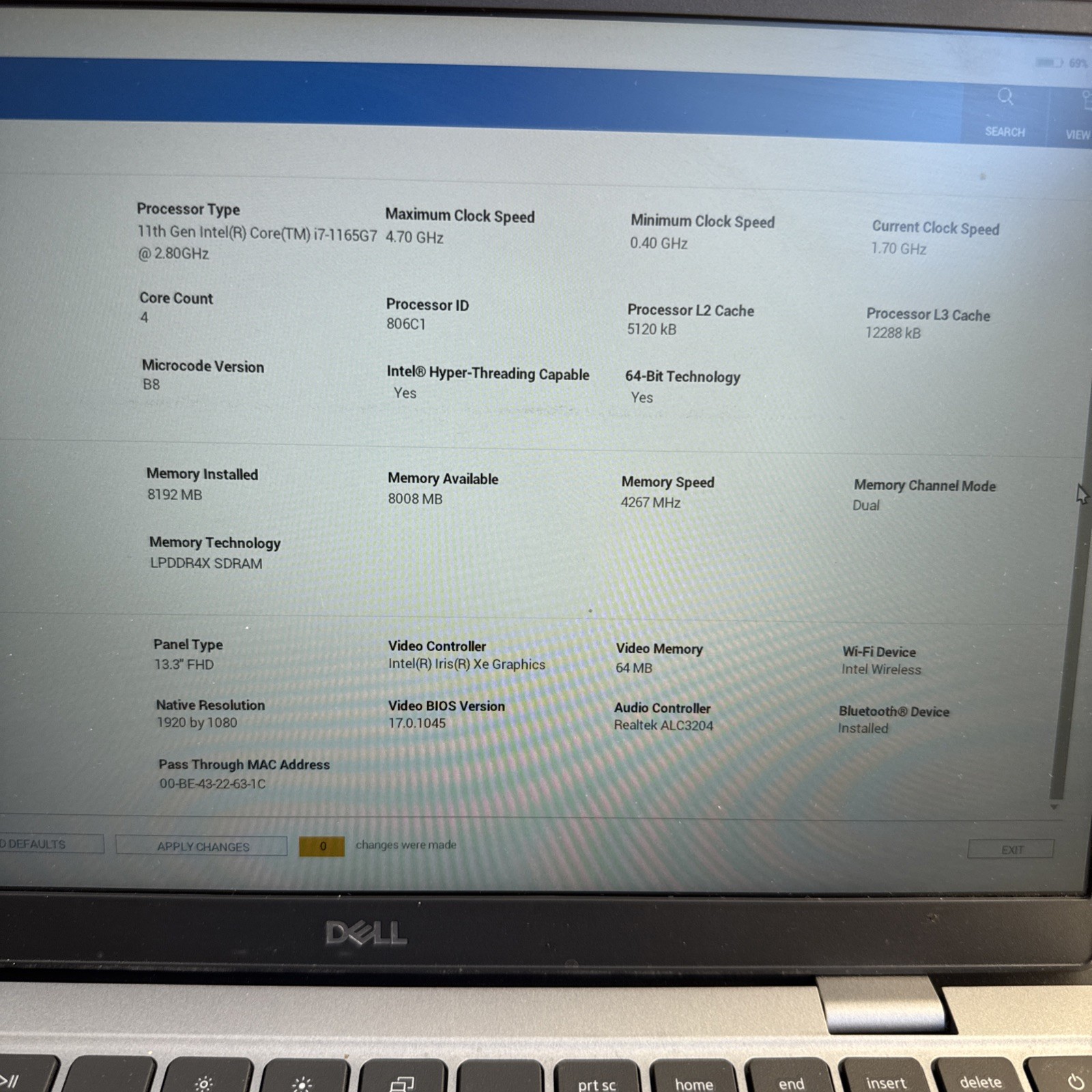 Dell Latitude 3320 13.3″ Intel Core i7-1165G7 @2.40 GHz 8GB RAM NO SSD/OS