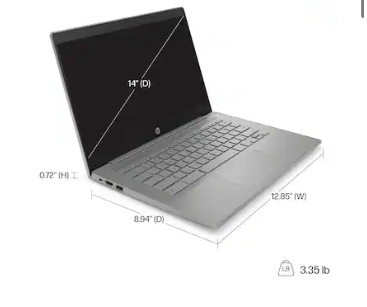 HP-14”Chromebook- Intel Celeron- 4GB-64GB eMMC -Modern Gray-WITH CHARGER NO BOX