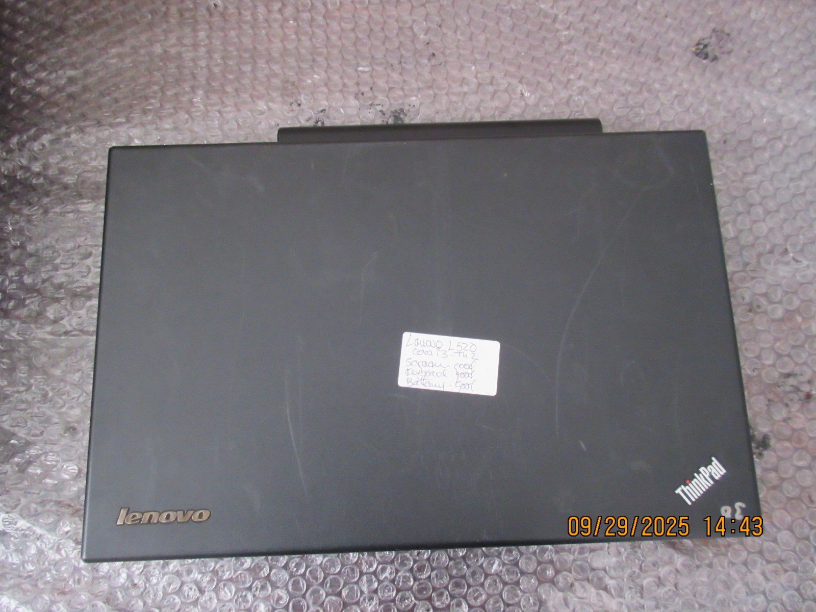 Lenovo ThinkPad L520 Laptop Intel i3-2350M @ 2.3GHz NO OS/SSD/HDD/BATTERY