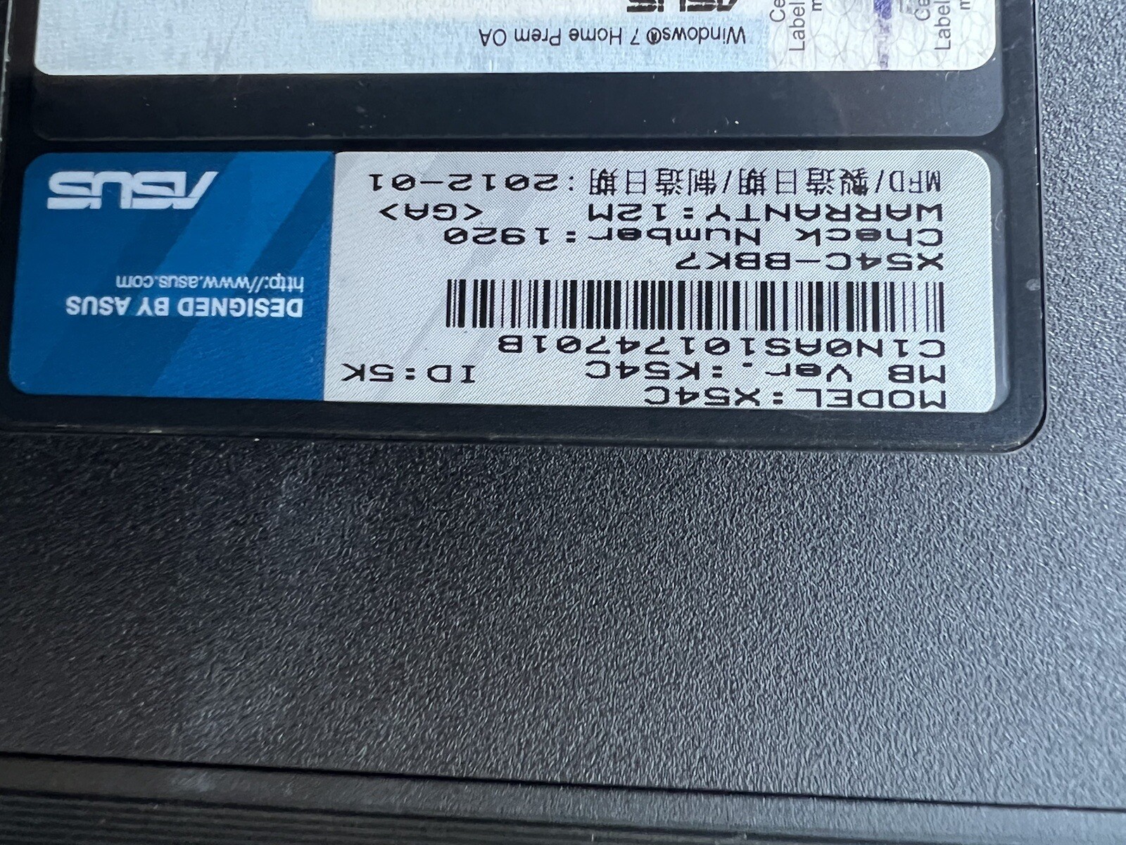 ASUS X54C 15.6″ Intel Pentium B960 2.20Ghz 4GB RAM 0GB HDD PARTS OR Repair