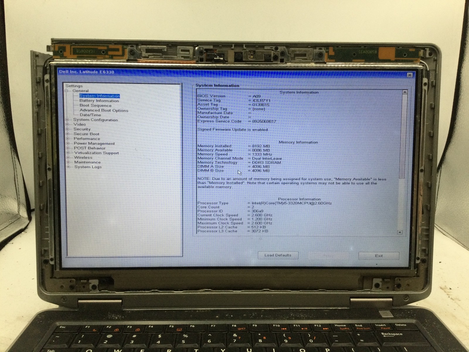 DELL LATITUDE E6330 – BOOTS TO BIOS – INTEL I5 3320 – 8GB RAM – 13″ – READ – BB!