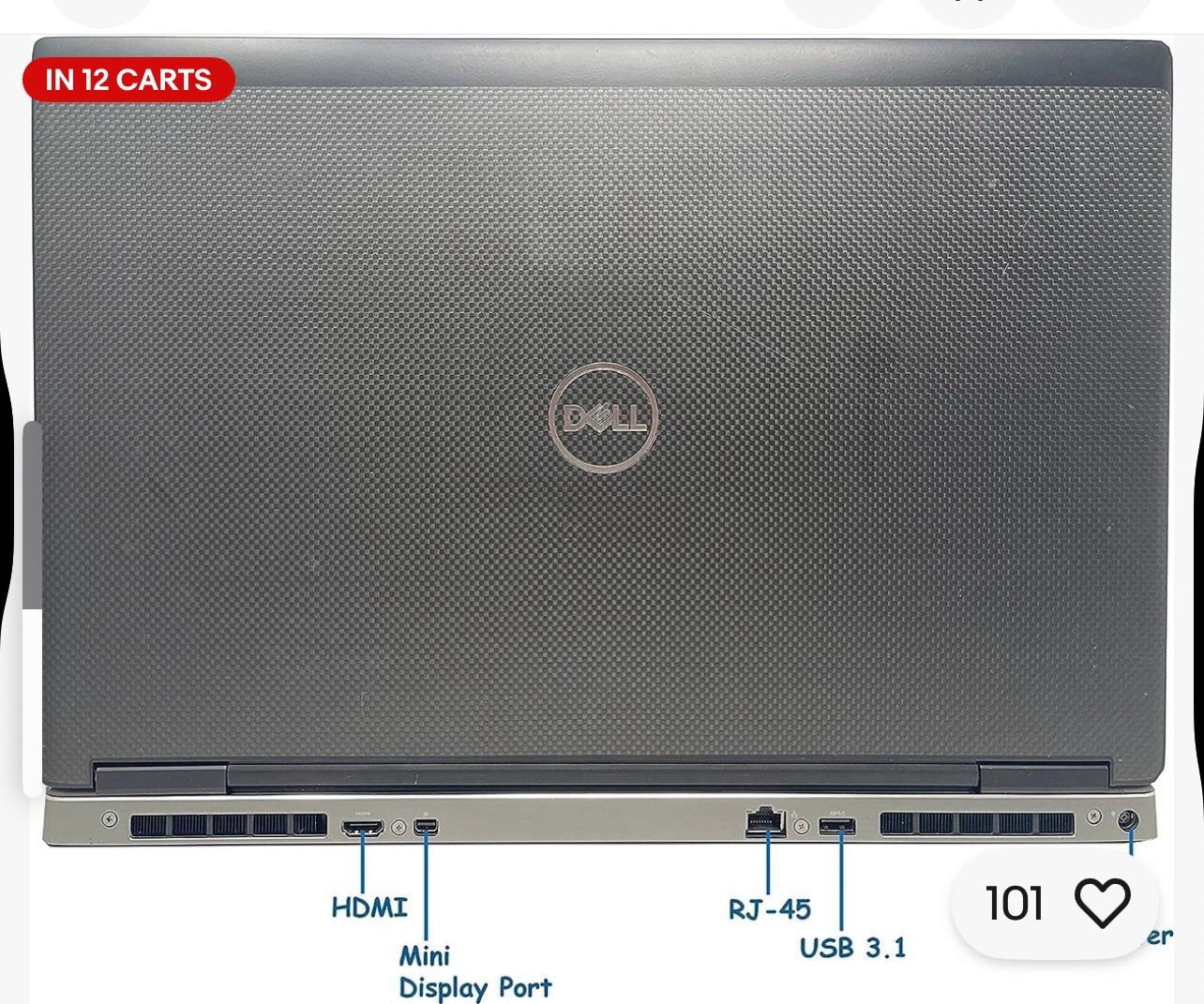 DELL Precision 7530 Core i7 8850H 2.6GHz 32GB RAM 512gb SSD Win 11 Pro