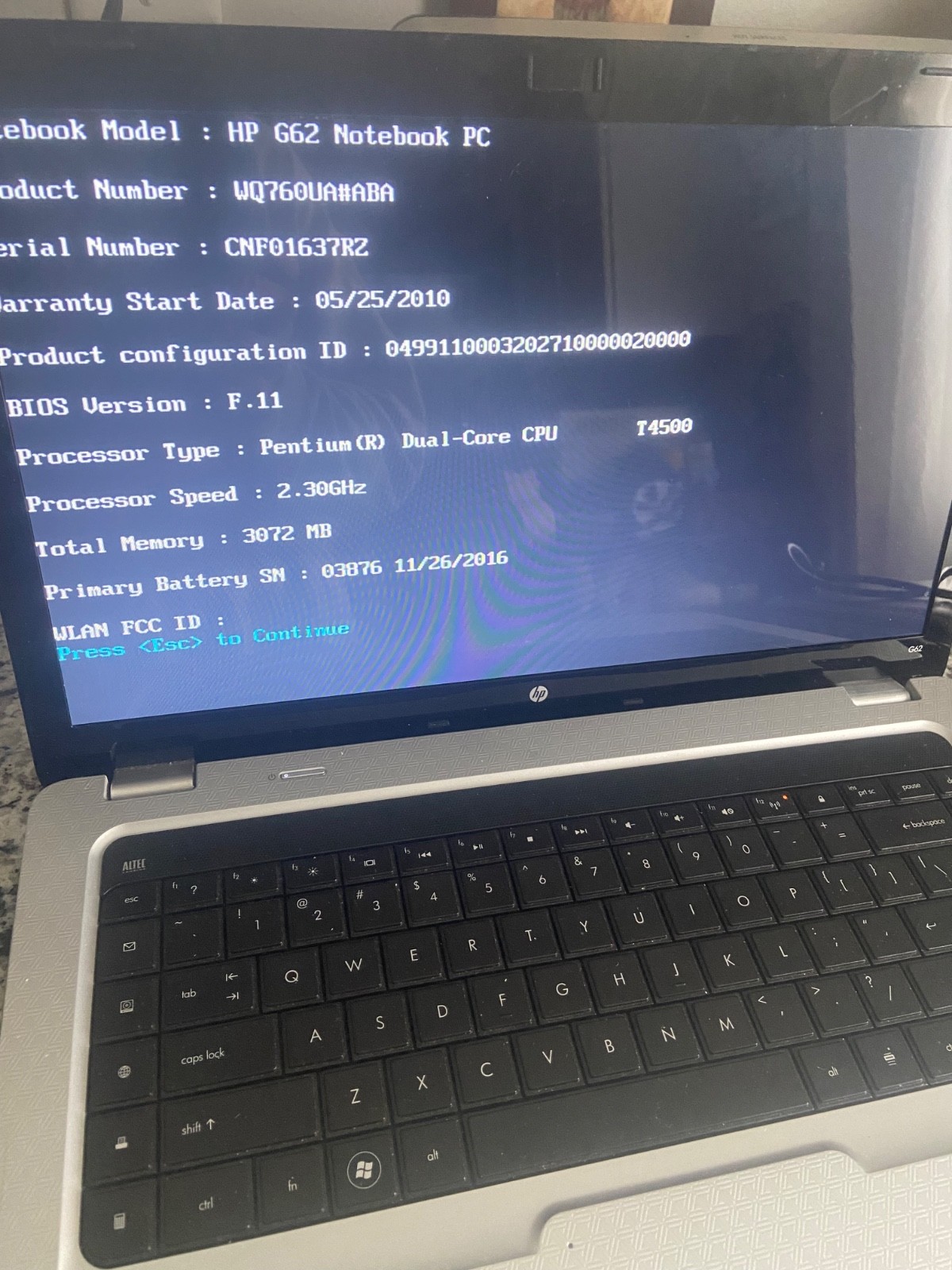 Laptop LOT – Dell Inspiron 14R 5437 & HP G62 – NO HDD/OS – Boots to Bios