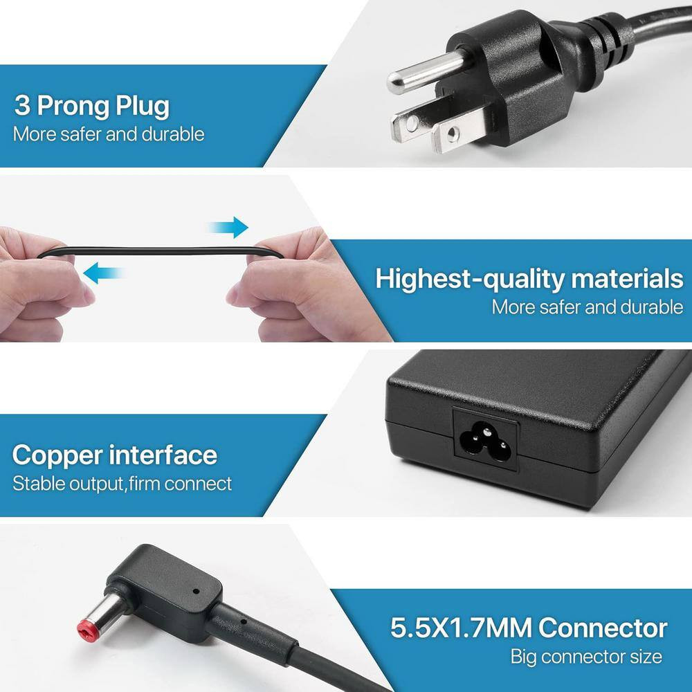 Charger for Acer Nitro 5 Acer Nitro V15 V17 Nitro V Gaming Laptop Series in Blac
