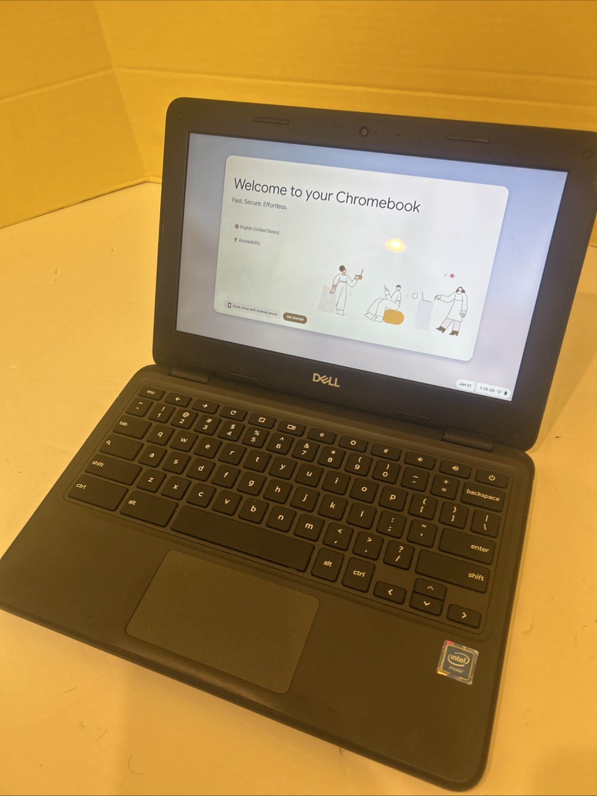 Dell Chromebook 3100 Touchscreen Tested Working No Charger Bezel details